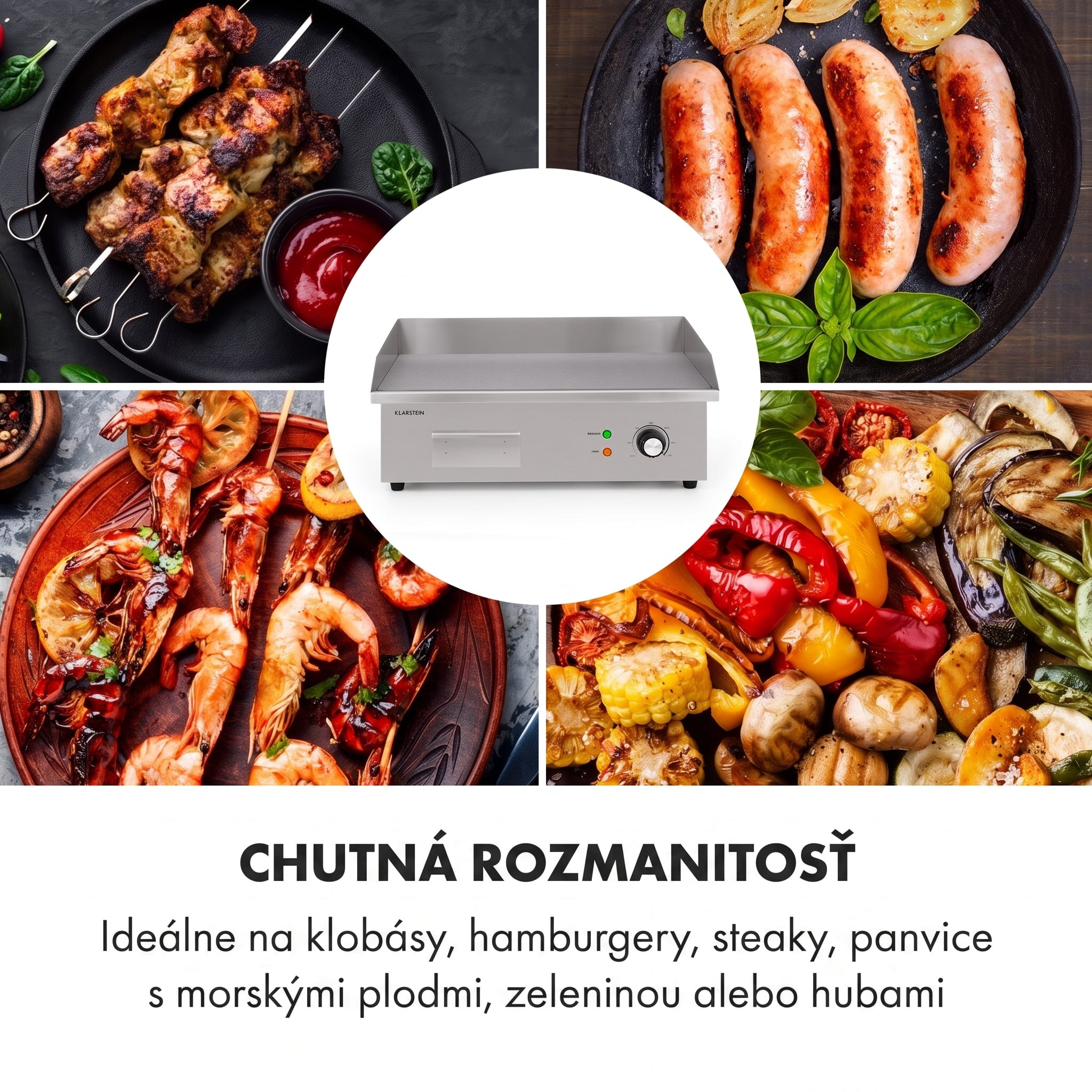 Klarstein Grillmeile 3000G, elektrický gril, 3000 W, grilovacia platňa 54,5 x 35 cm, hladký – Obrázok 5