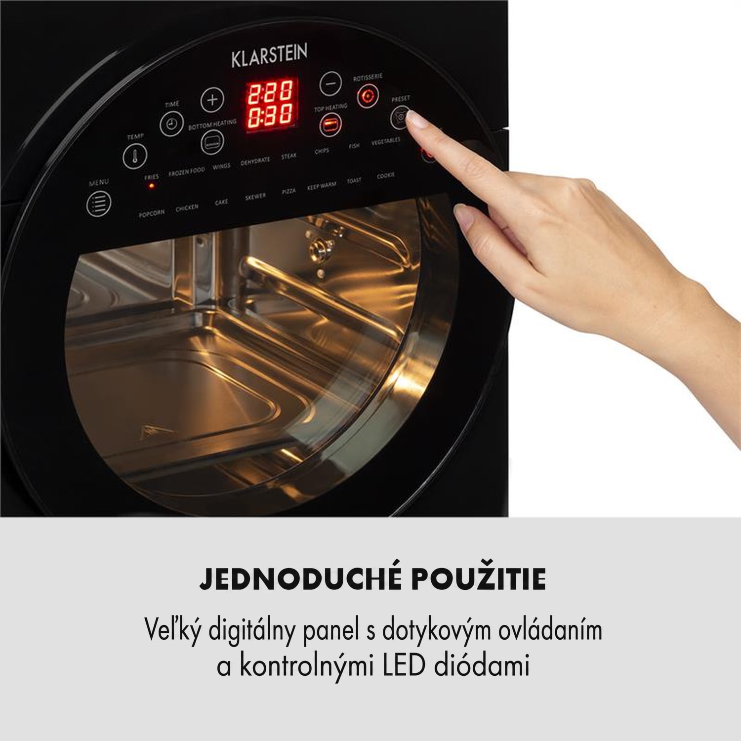 Klarstein AeroVital easy touch, teplovzdušná fritéza, 1700 W, 14 l, 16 programov, čierna – Obrázok 5