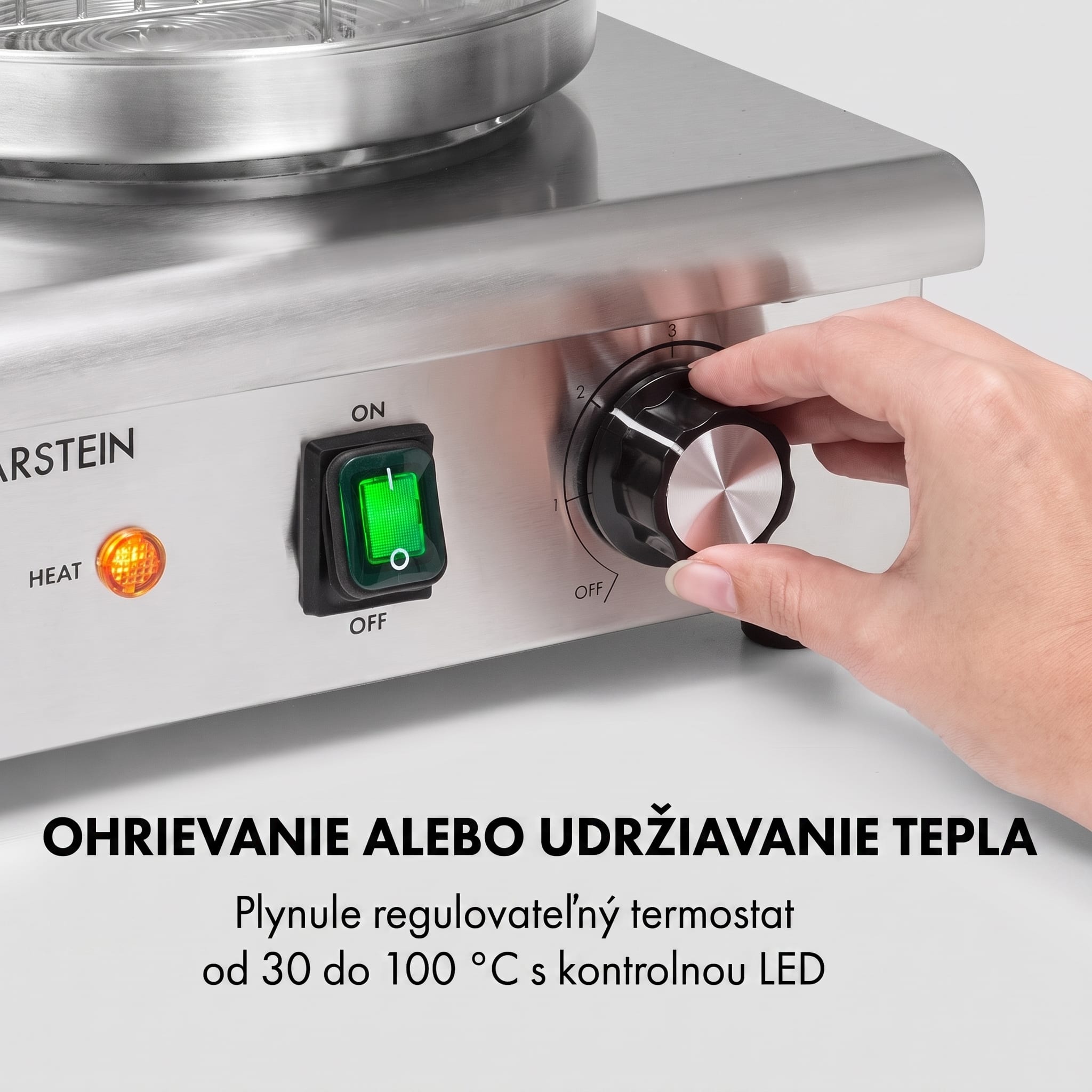 Klarstein Wurstfabrik 550, hotdogovač, 550 W, 5 l, 30 – 100 °C, sklo, nehrdzavejúca oceľ – Obrázok 3