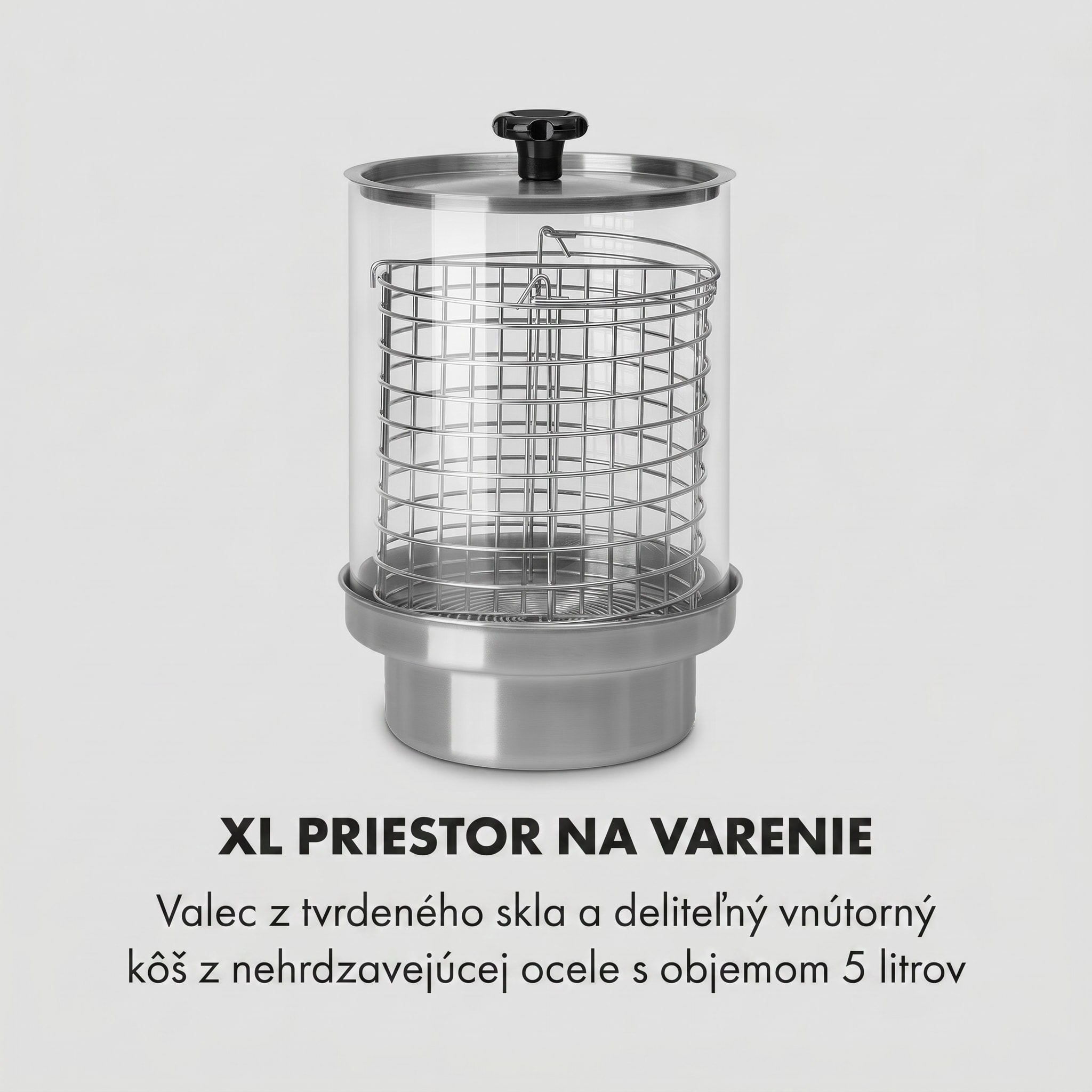 Klarstein Wurstfabrik 550, hotdogovač, 550 W, 5 l, 30 – 100 °C, sklo, nehrdzavejúca oceľ – Obrázok 4