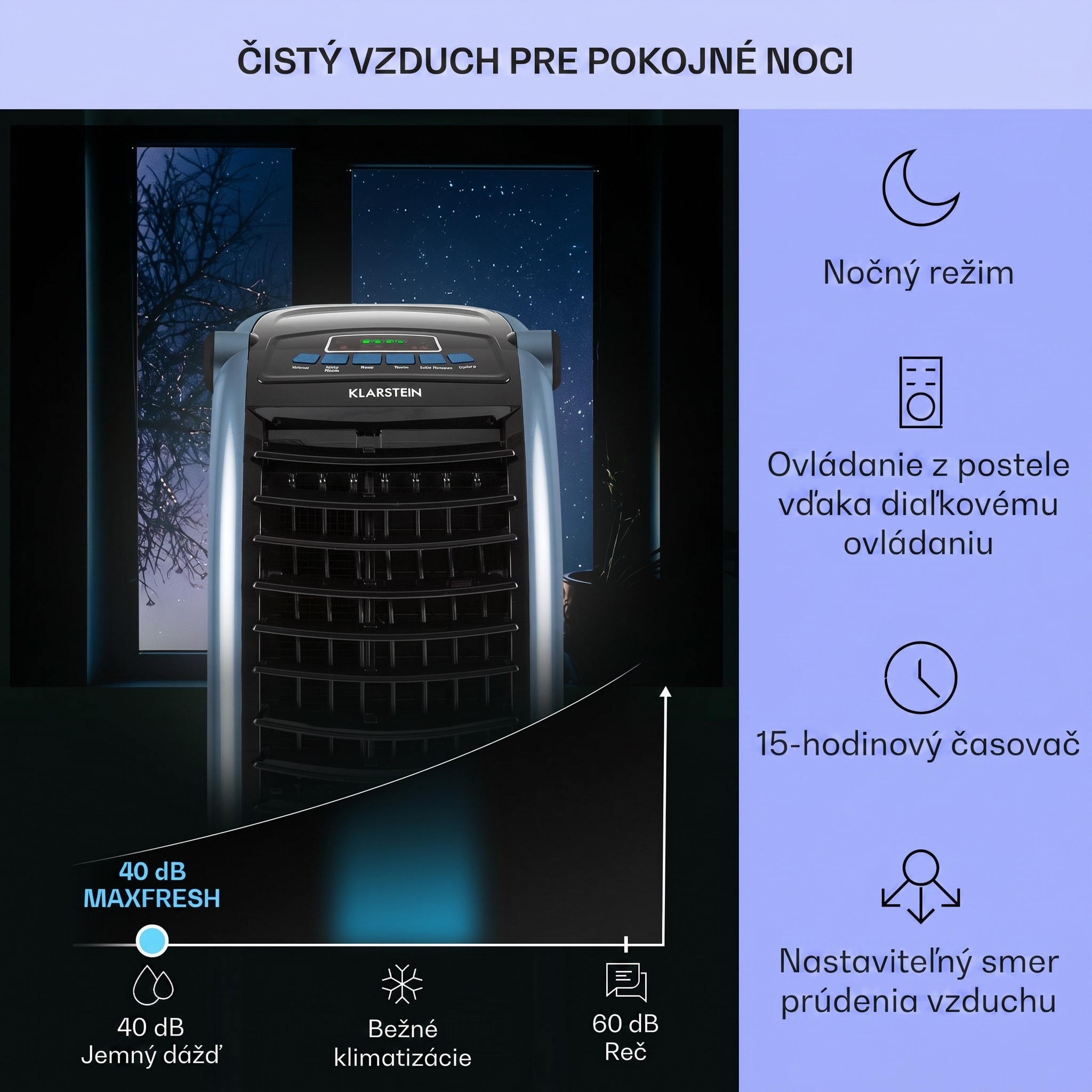 Klarstein Maxfresh, 3 v 1 ochladzovač vzduchu, ventilátor, 65 W, 6 l, diaľkový ovládač, 2 x chladiaci box – Obrázok 4
