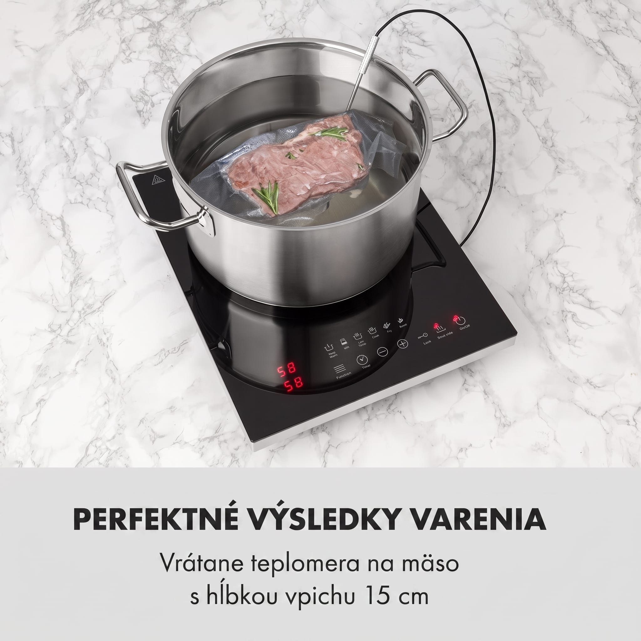 Klarstein Cook n Roll, indukčná varná doska, 2000 W, 3h časovač, 10 úrovní výkonu, čierna – Obrázok 2