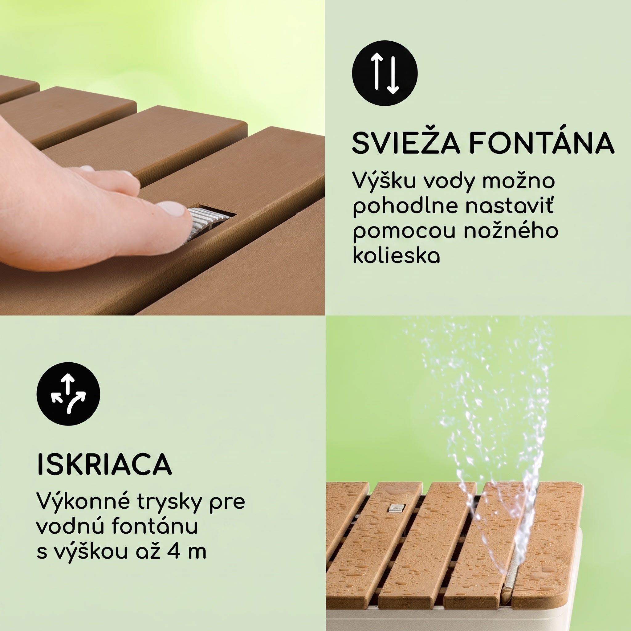 Blumfeldt Sumatra Breeze Square, záhradná sprcha, WPC, hliník, 70x55, hranatá – Obrázok 4