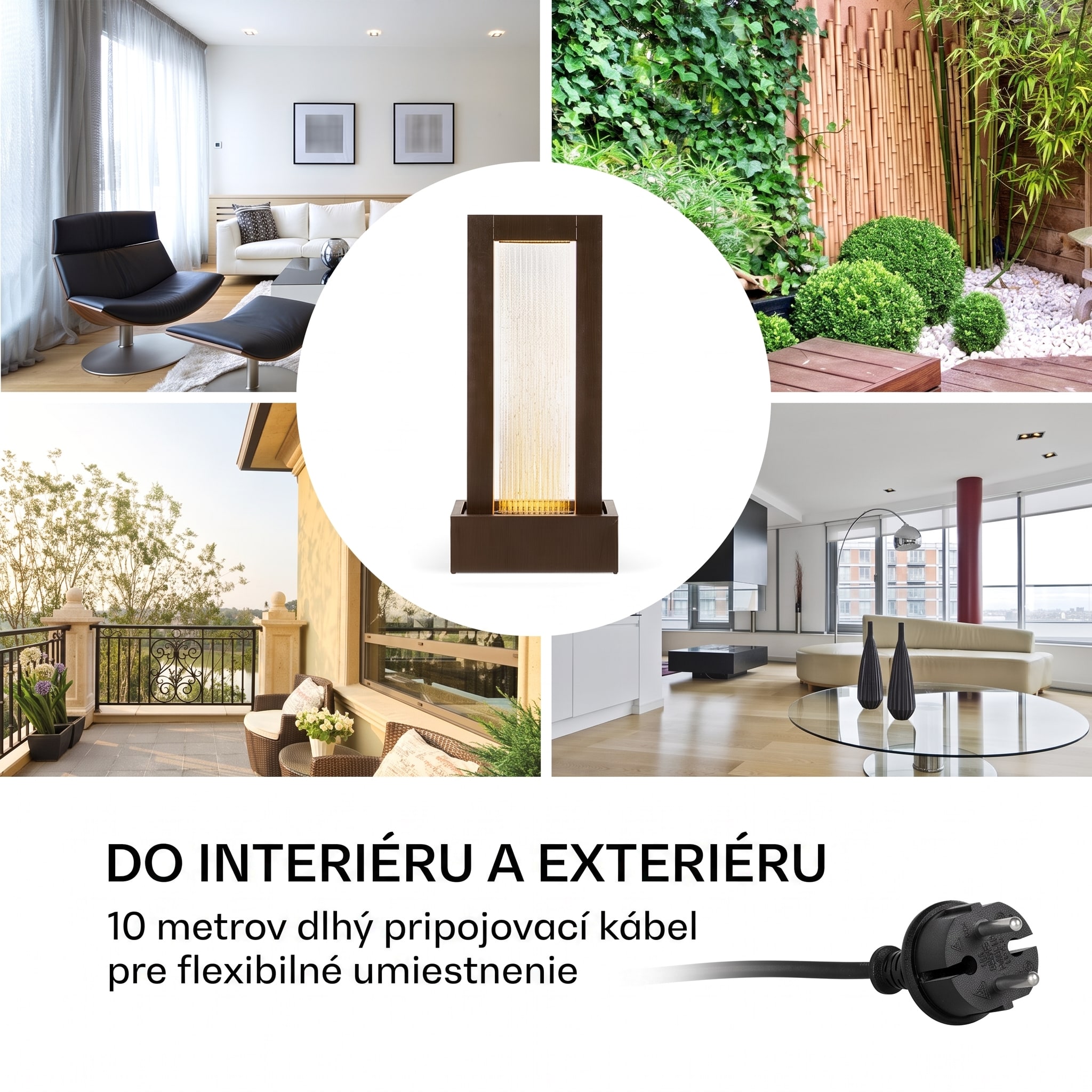 Blumfeldt Skyriver záhradná fontána, interiérová a exteriérová, LED, 10 m kábel – Obrázok 4