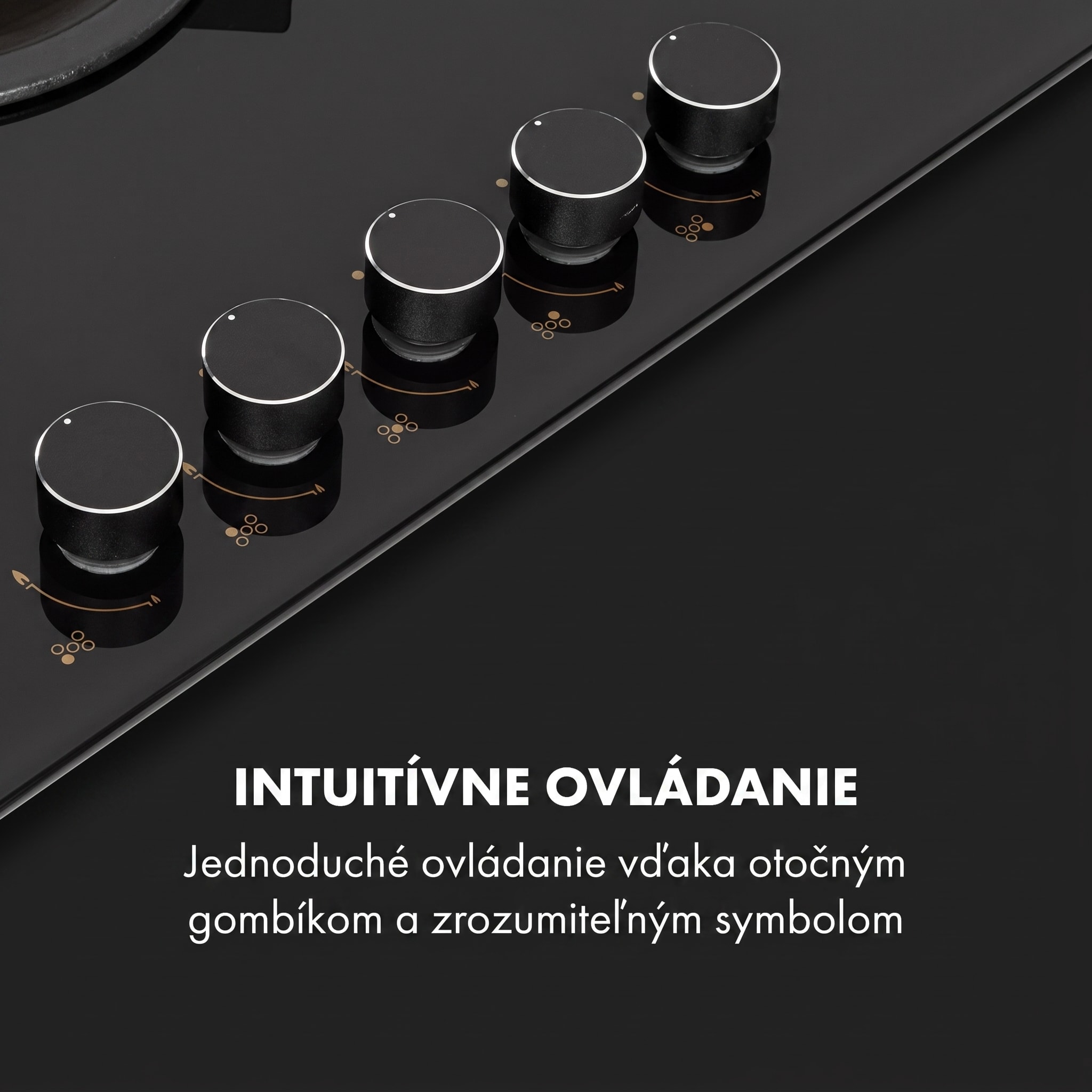 Klarstein Goldflame 5 plynová varná doska 5 horákov mosadzné horáky čierna sklokeramika – Obrázok 4