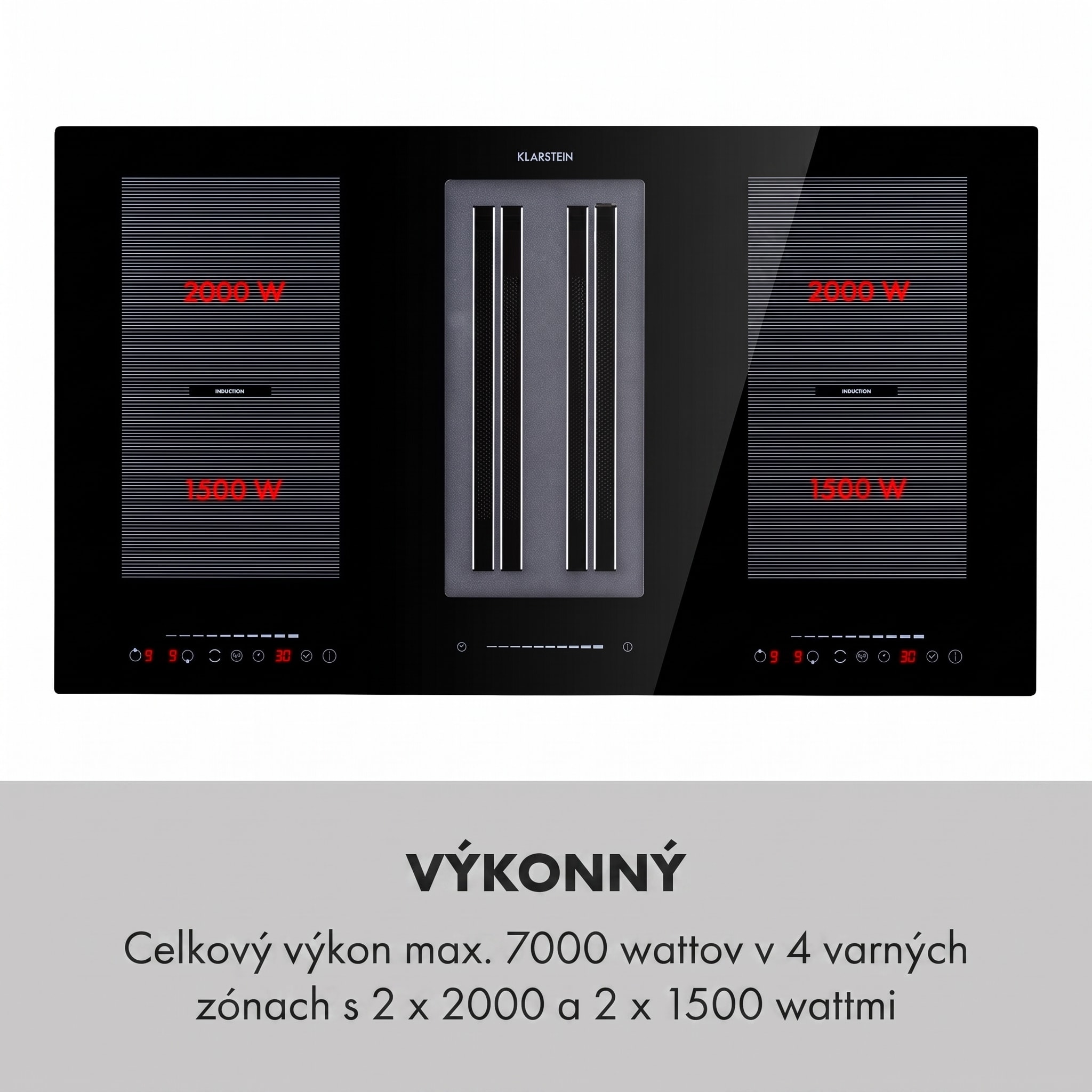 Klarstein Full House 2.0, indukčná varná doska s odsávaním, 561 m³/h, energet. trieda A+ – Obrázok 5