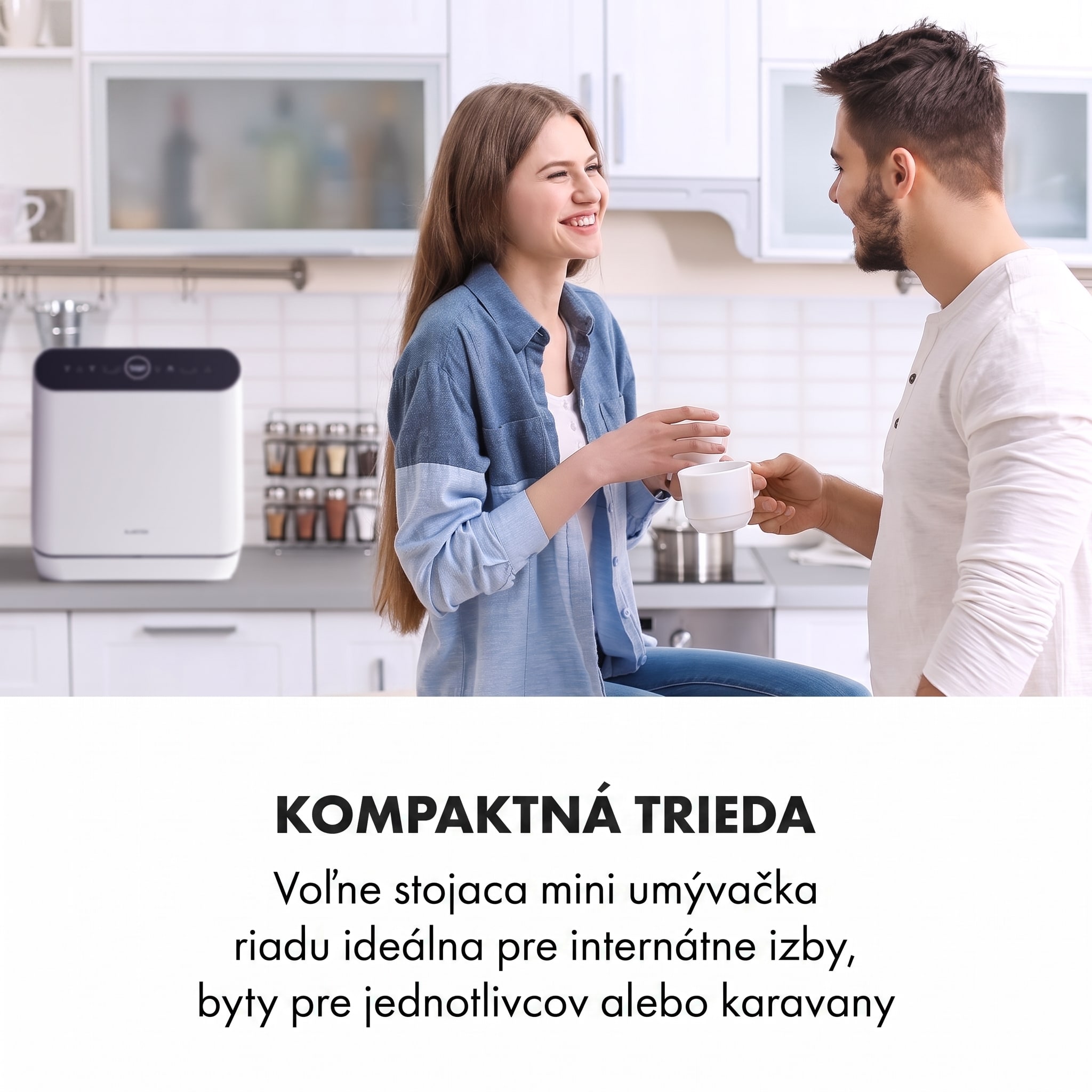 Klarstein Oceana, umývačka riadu, 860 W, energet. trieda F, voľne stojaca, bez inštalácie, biela – Obrázok 2