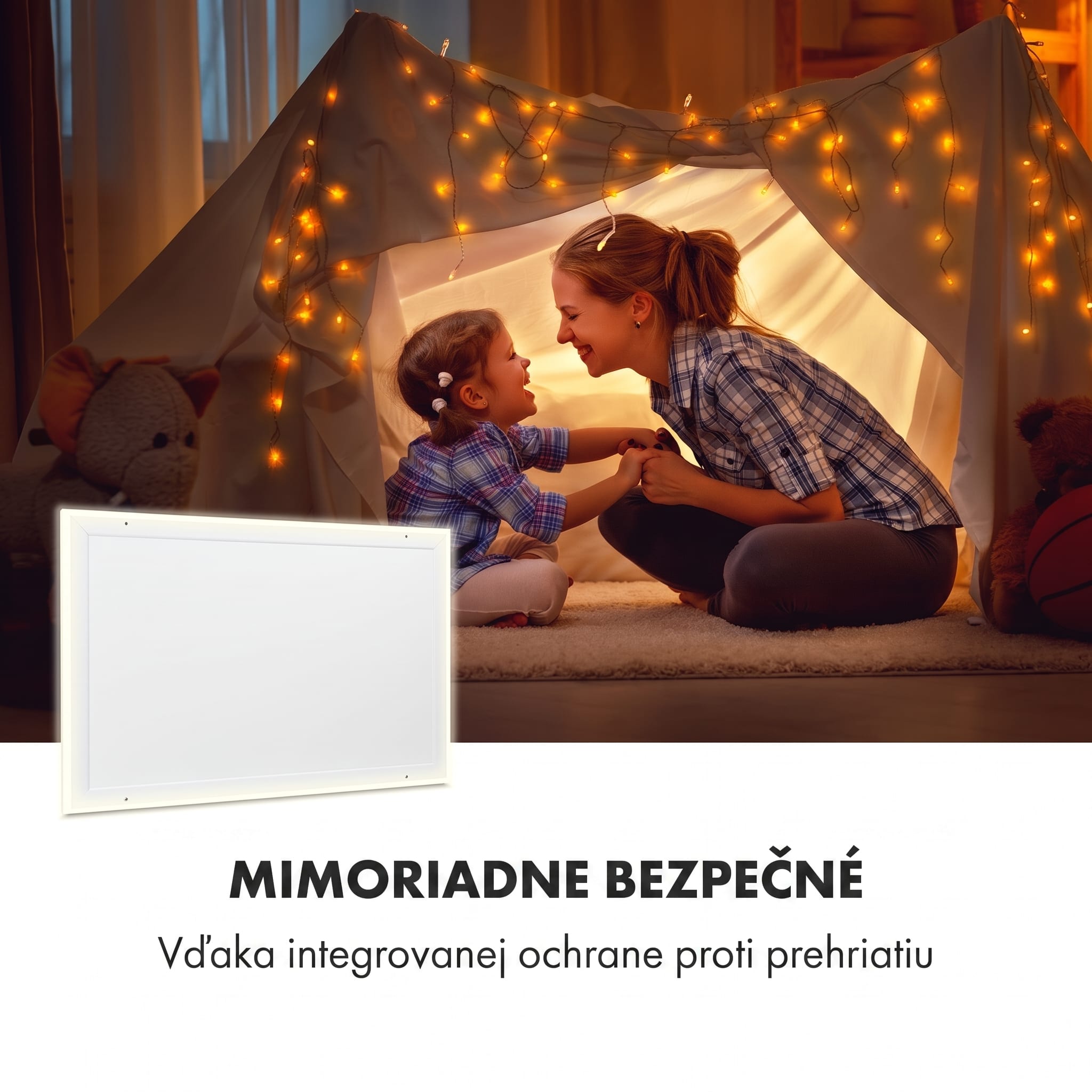 Klarstein Midnight Sun, infračervený stropný ohrievač, 110,5 x 70,5 cm, 600 W – Obrázok 4