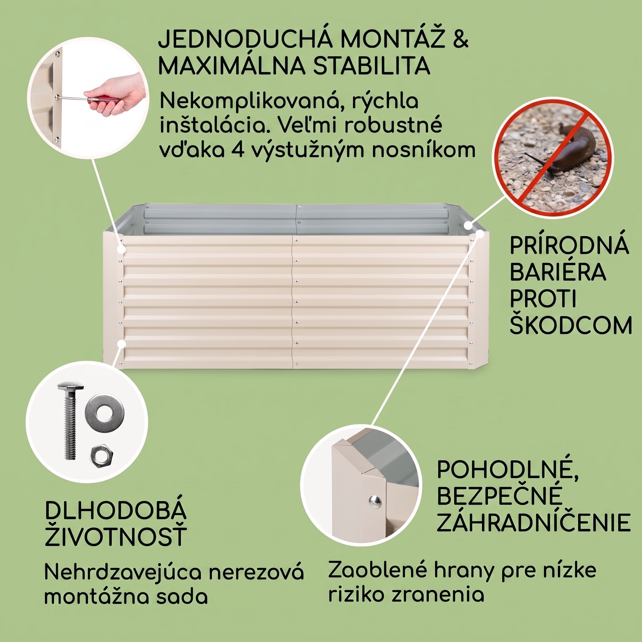 Blumfeldt High Grow Straight vyvýšený záhon 200x60x100 cm 1200 l oceľ – Obrázok 3