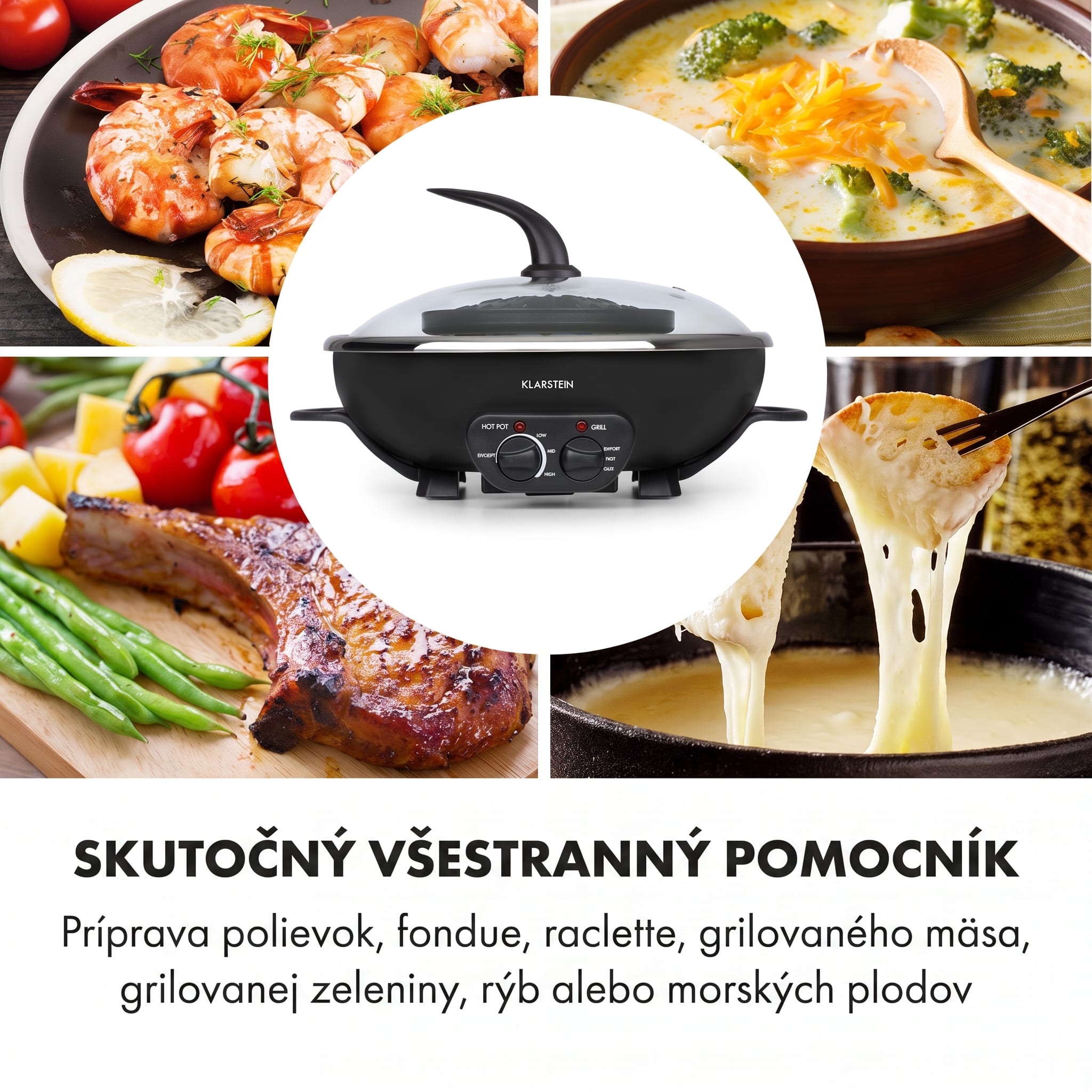 Klarstein Szechuan 2 v 1, hot pot a grilovacia platňa, objem 5 l, 1350/ 600 W, čierny – Obrázok 5