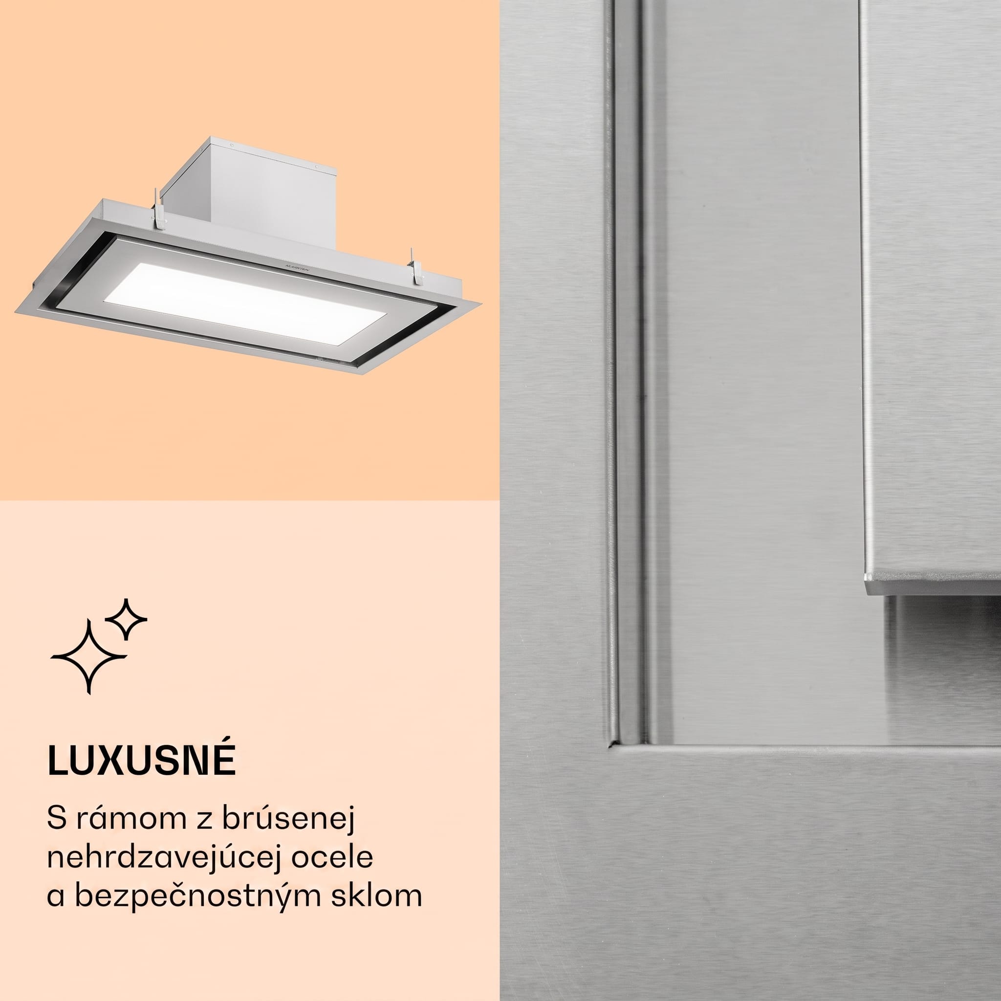 Klarstein Remy Brilliant Edition ostrovná digestor 90 cm 586 m³/h EEK A LED sklo – Obrázok 5