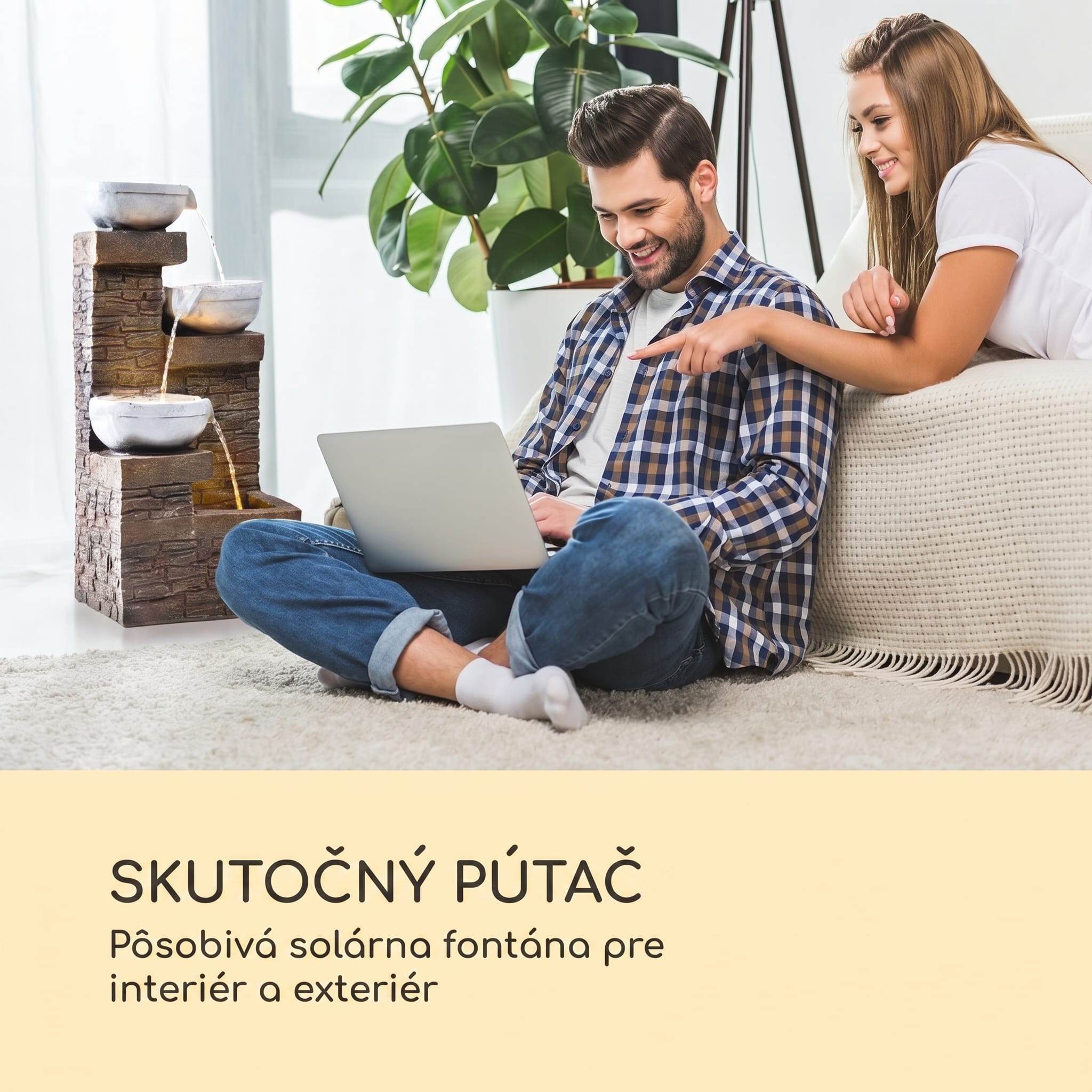 Blumfeldt Fez, solárna fontána, LED, 34 × 76 × 36 cm (Š × V × H), polyresin – Obrázok 3