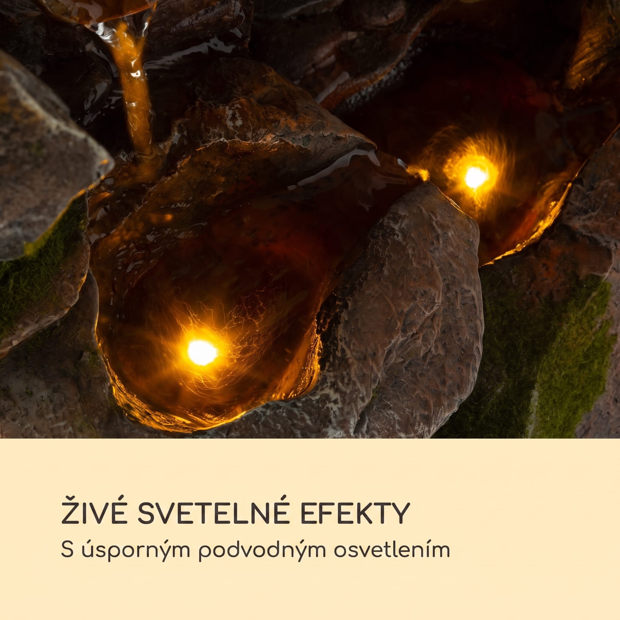 Blumfeldt Mystic Tree solárna fontána s LED osvetlením, polyrezín – Obrázok 4