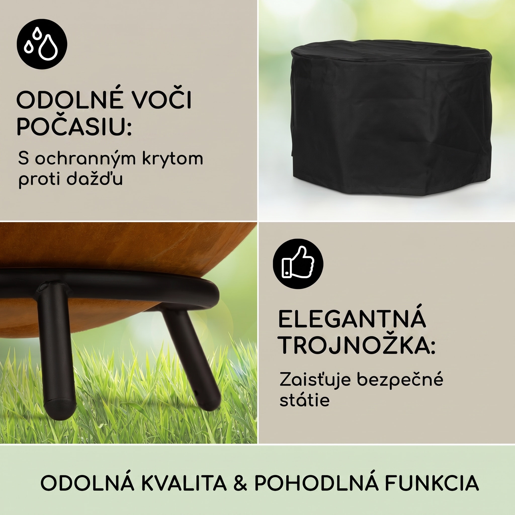 Blumfeldt Fireball Rust, ohnisko, Ø 60 cm, výklopný rošt, hrdzavý vzhľad – Obrázok 4