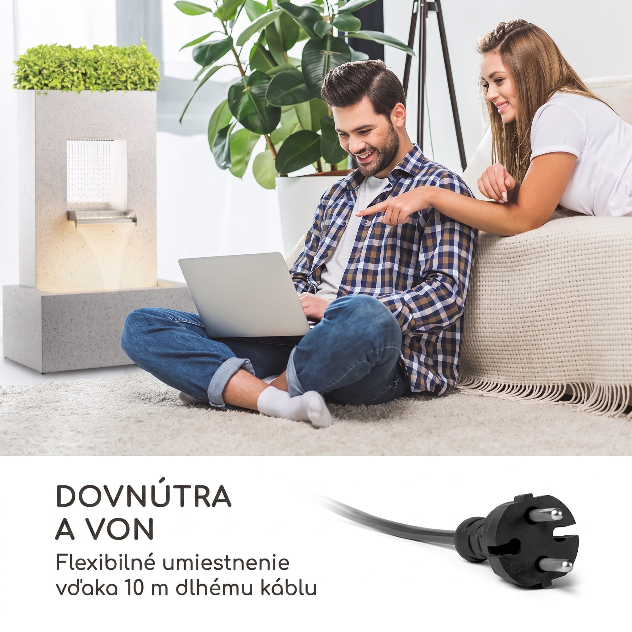 Blumfeldt Bloomingstone, fontána, záhradná fontána, okrasná fontána, 20 W, čerpadlo, zinok, LED – Obrázok 5