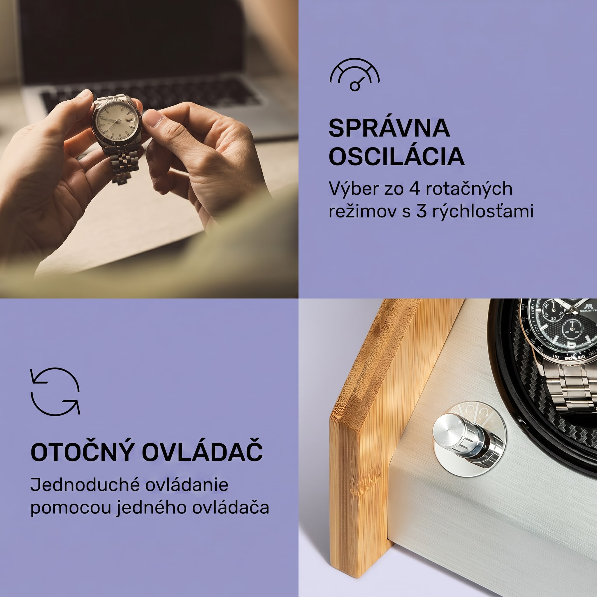 Klarstein Garonne 4, naťahovač hodiniek, 2 otočné taniere, 4 hodinky, 3 rýchlosti, 4 režimy, bambus – Obrázok 3