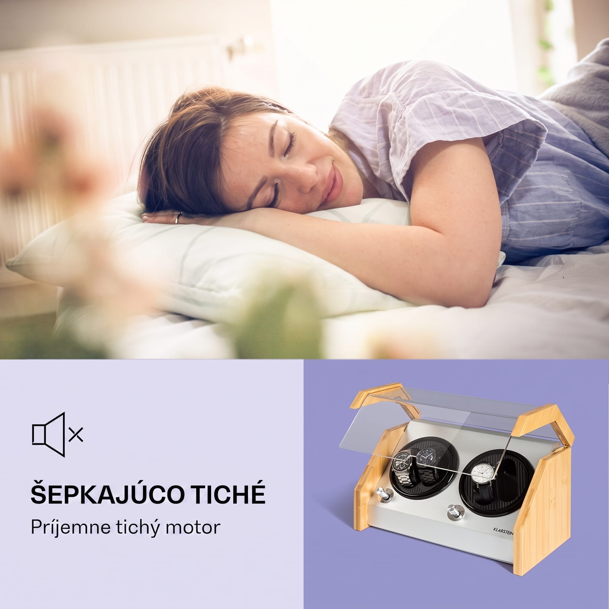 Klarstein Garonne 4, naťahovač hodiniek, 2 otočné taniere, 4 hodinky, 3 rýchlosti, 4 režimy, bambus – Obrázok 4