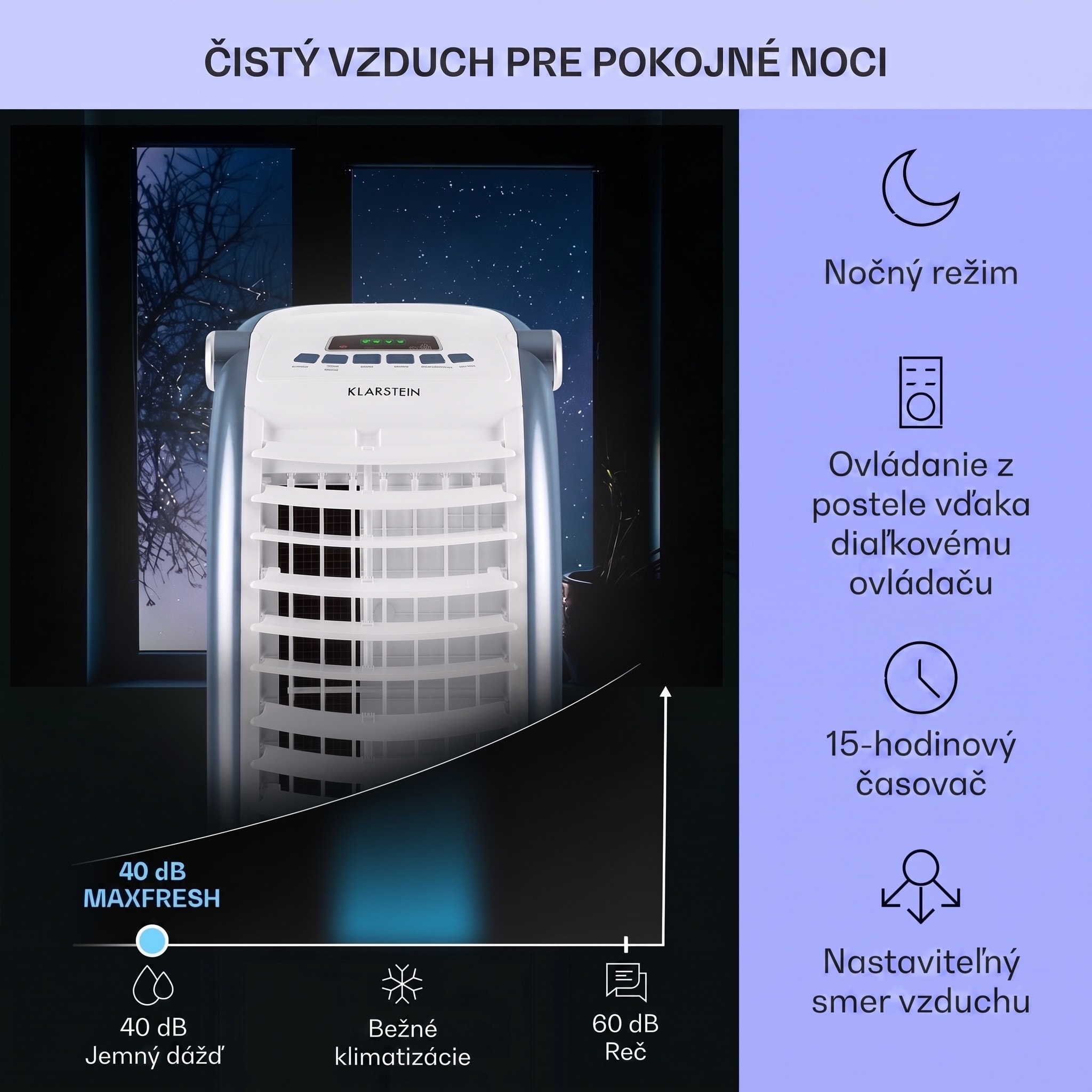 Klarstein Maxfresh, 3 v 1 ochladzovač vzduchu, ventilátor, 65 W, 6 l, diaľkový ovládač, 2 x chladiaci box – Obrázok 4