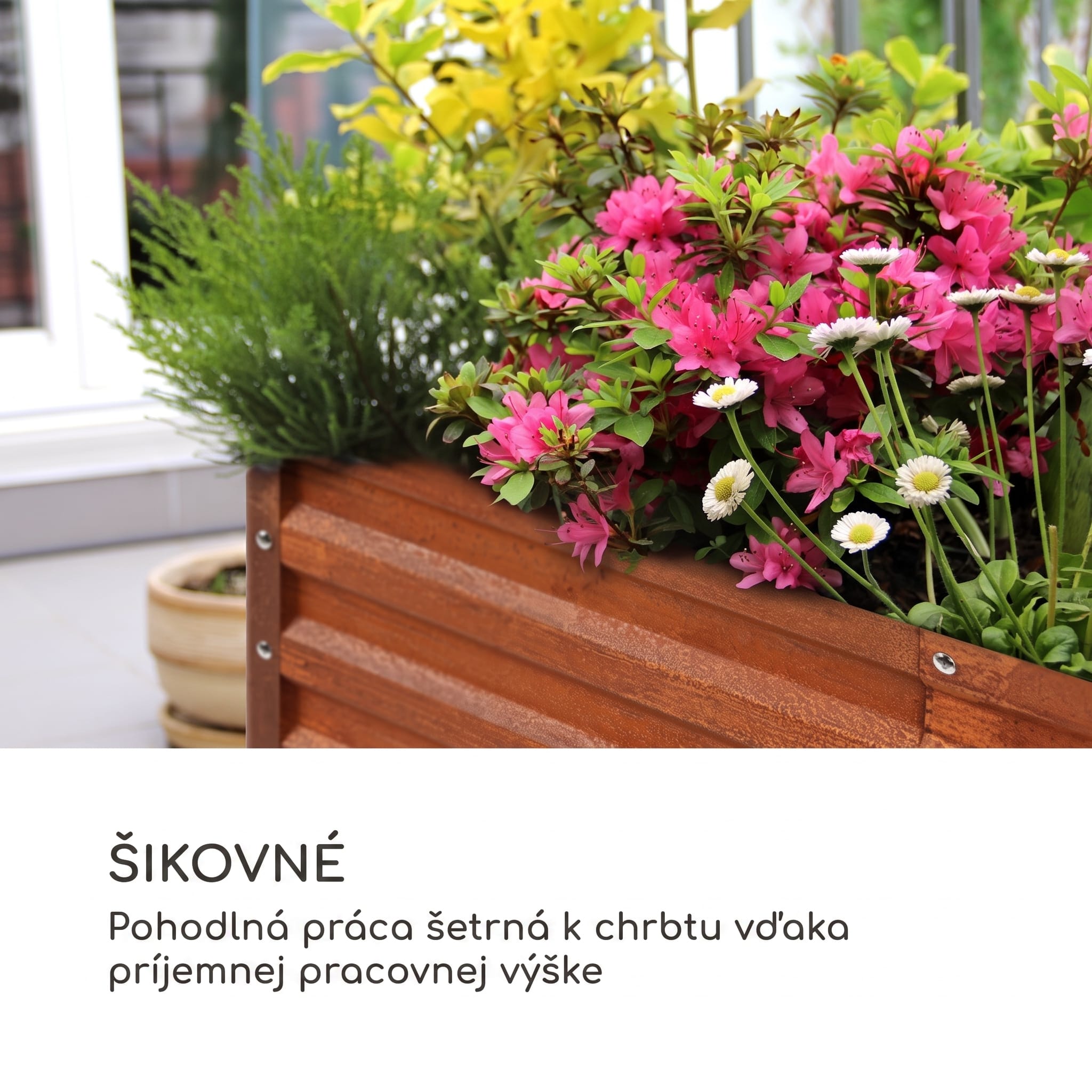Blumfeldt Rust Grow vyvýšený záhon záhradný záhon pozinkovaný oceľový plech s hrdzavým efektom – Obrázok 3
