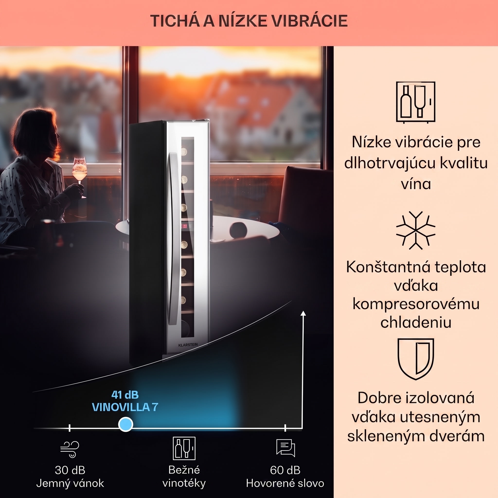 Klarstein Vinovilla 7 built-in Uno Quartz, vstavaná vinotéka, biele sklo, nehrdzavejúca oceľ – Obrázok 4