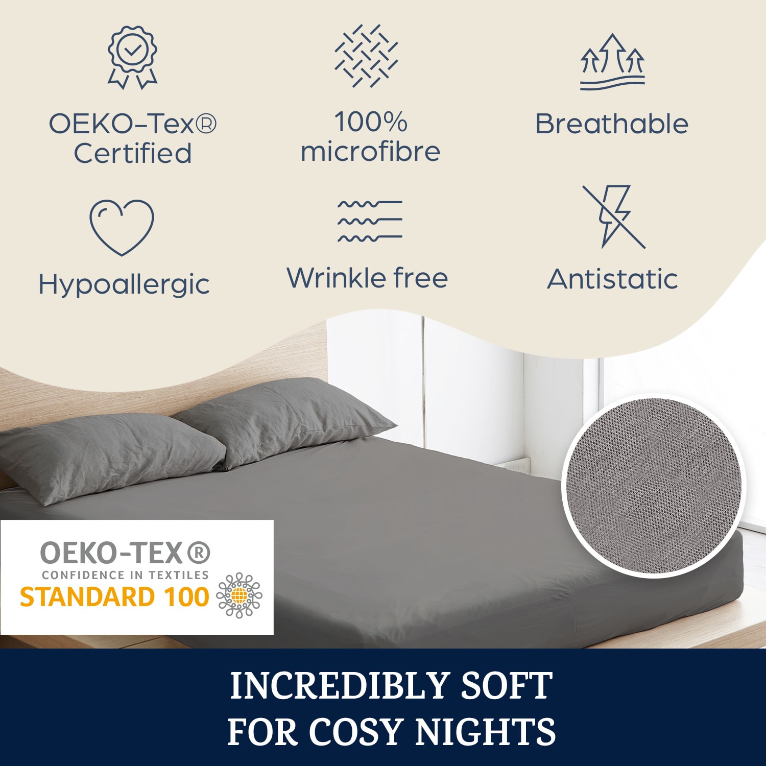 Sleepwise Soft Wonder-Edition, elastická plachta na posteľ, 140 – 160 × 200 cm, mikrovlákno – Obrázok 2