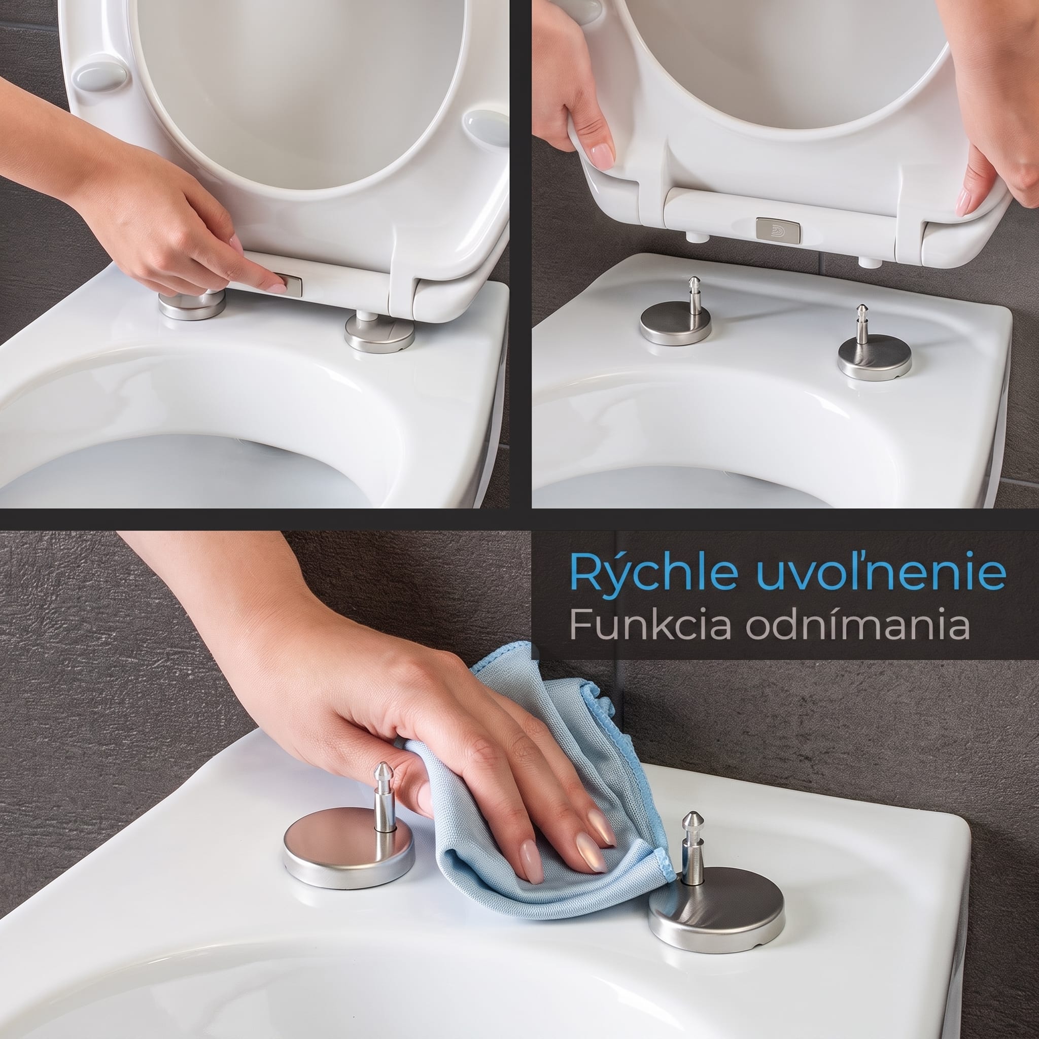 Blumfeldt Celesto WC sedadlo O-tvar s tlmeným zatváraním antibakteriálne – Obrázok 4