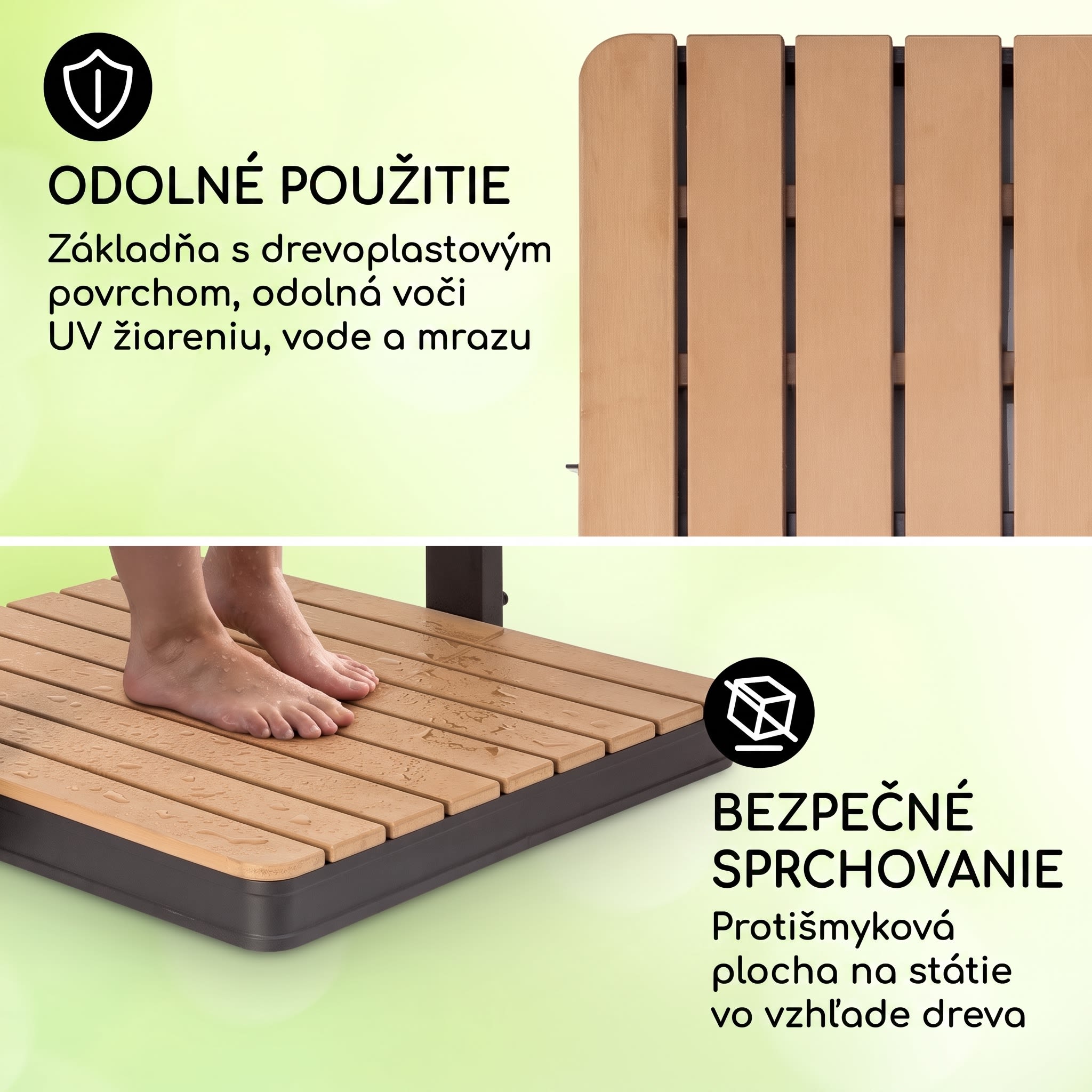 Blumfeldt Sumatra Breeze Square záhradná sprcha WPC hliník 70x55 cm štvorcová – Obrázok 3