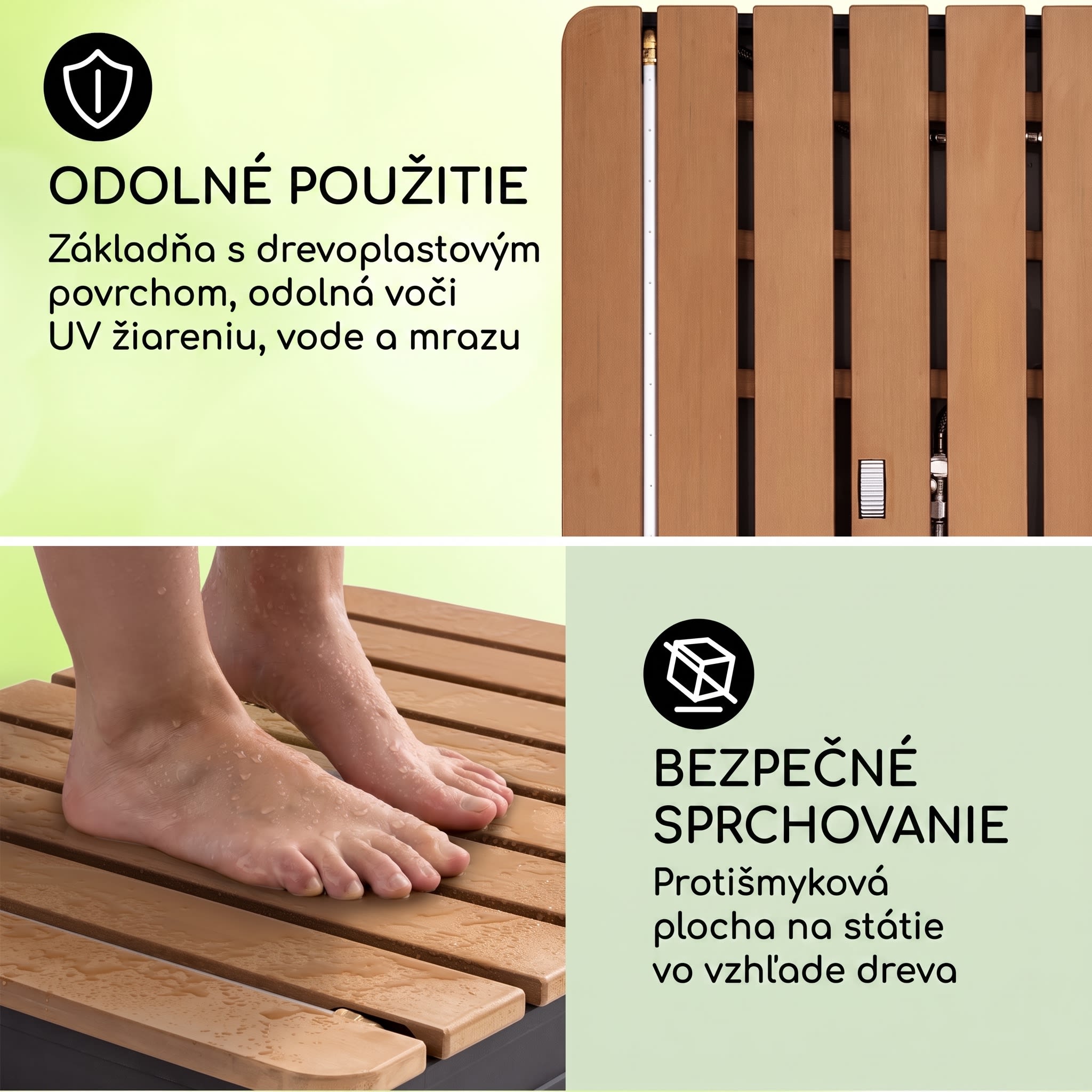 Blumfeldt Sumatra Breeze Square záhradná sprcha WPC hliník 70x55 cm štvorcová – Obrázok 3