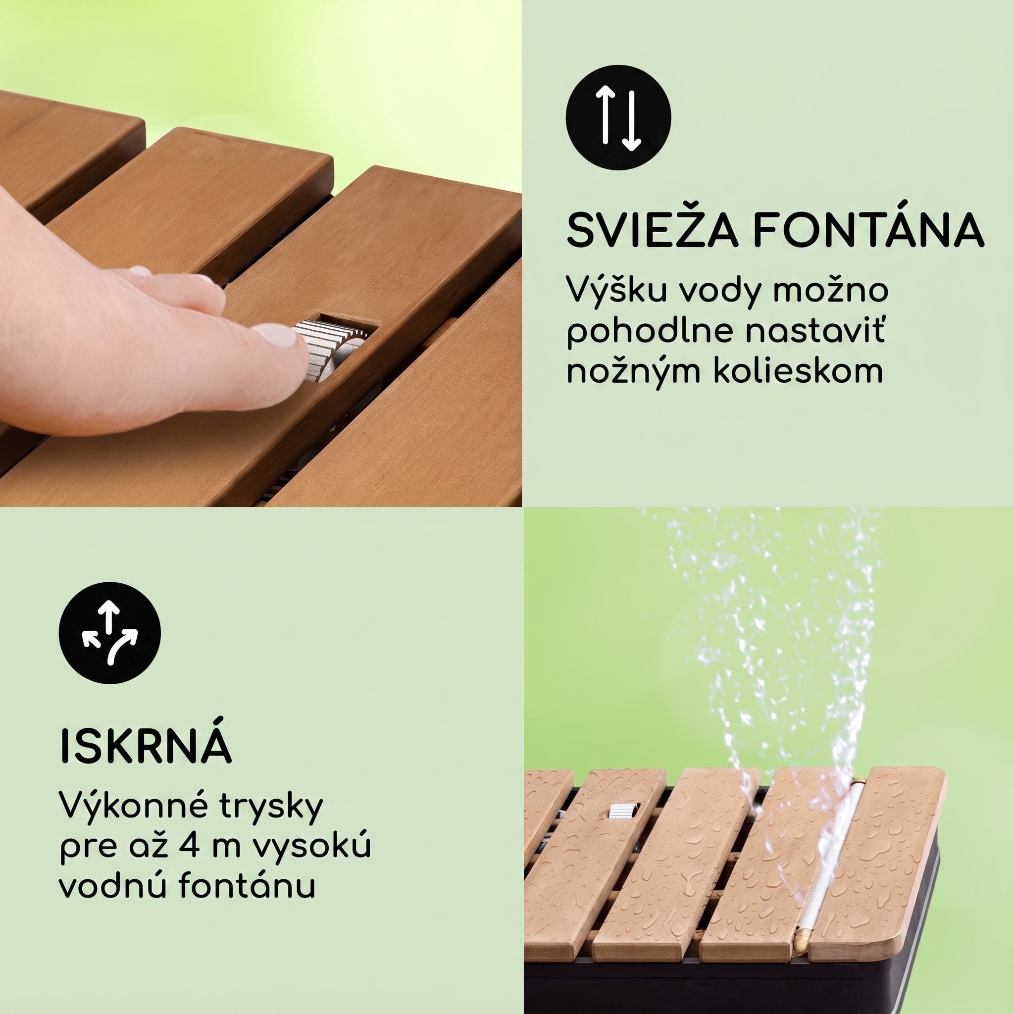 Blumfeldt Sumatra Breeze Square záhradná sprcha WPC hliník 70x55 cm štvorcová – Obrázok 4