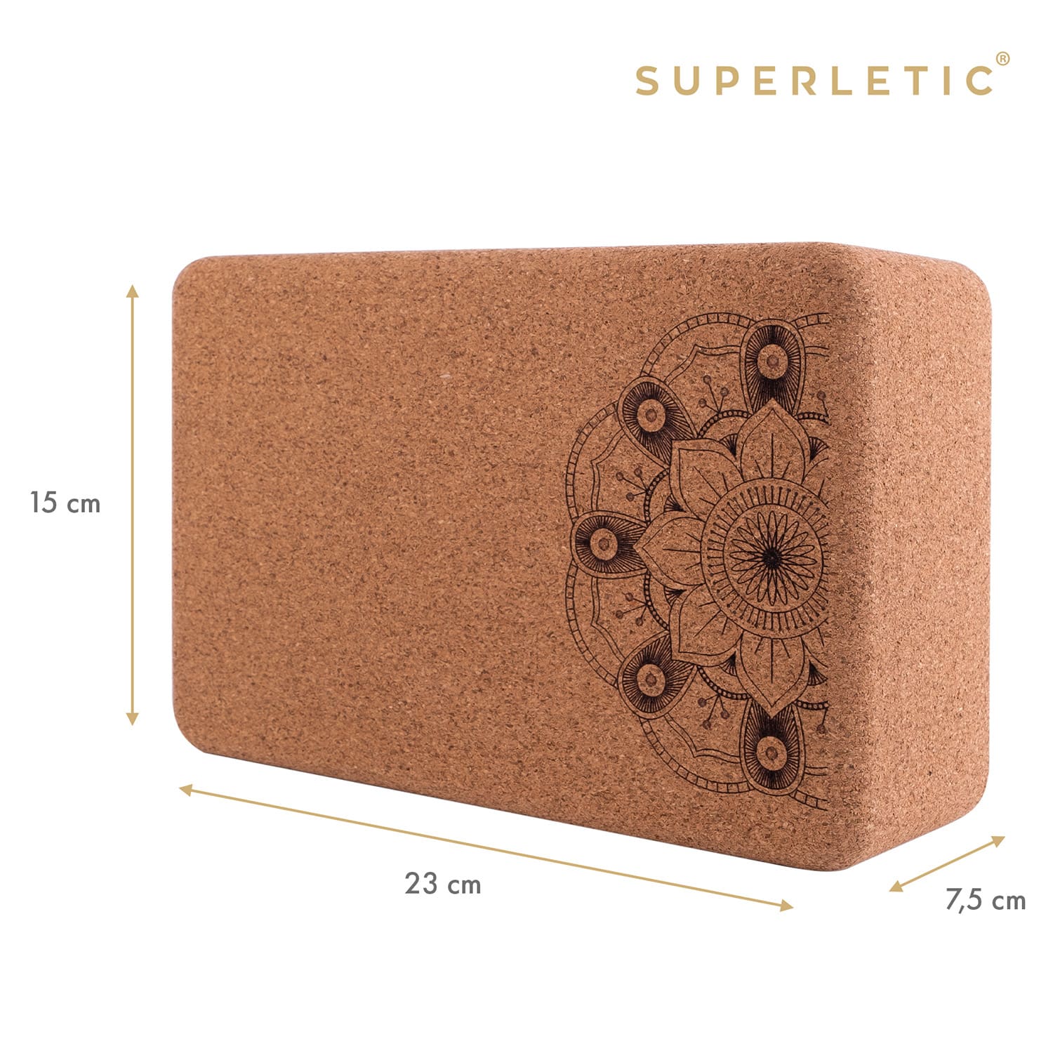 Capital Sports Bindo Professional, blok na jogu, 23 × 7,5 × 15 cm, korok, mandala – Obrázok 2