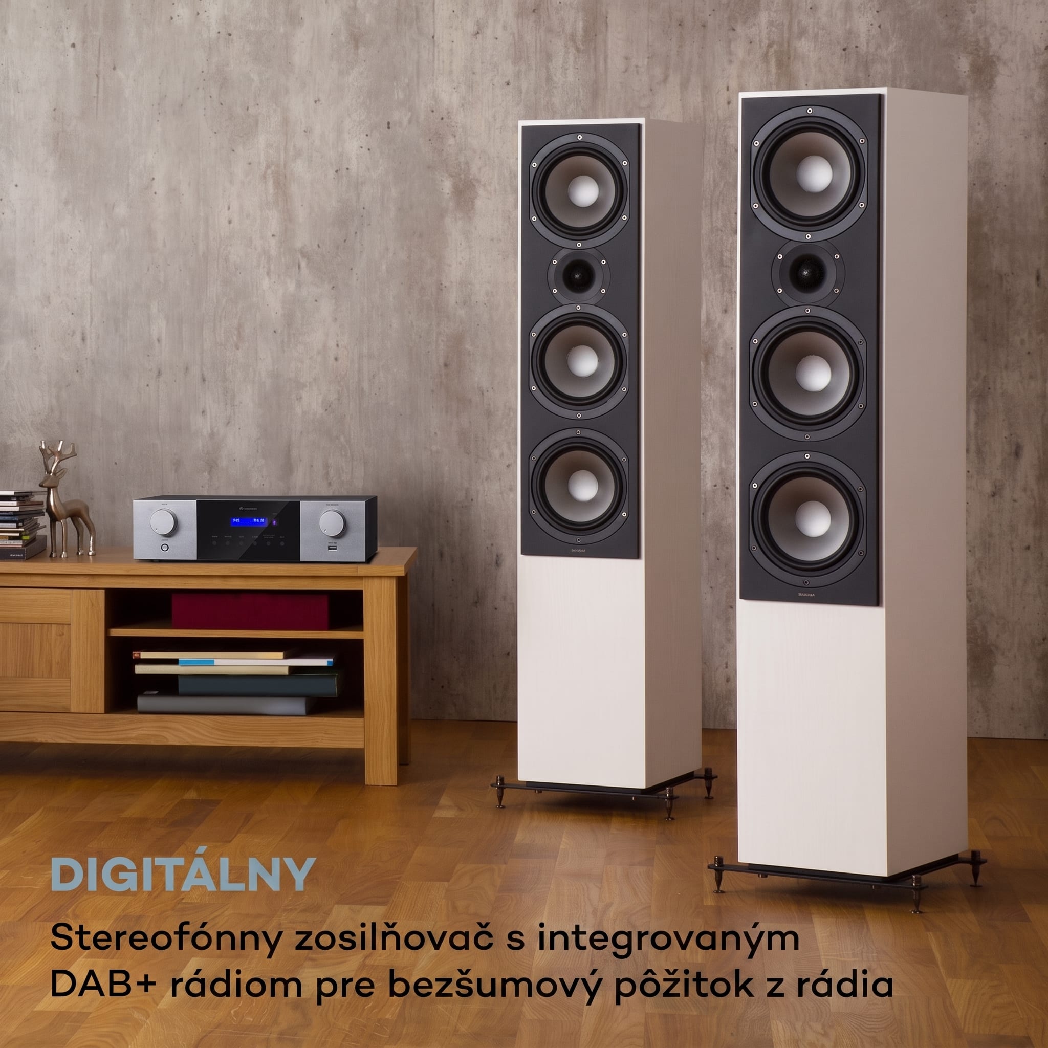 Auna AMP-4000 DAB, Hifi stereo zosilňovač, DAB+ rádio, USB, diaľkové ovládanie, LED displej – Obrázok 2