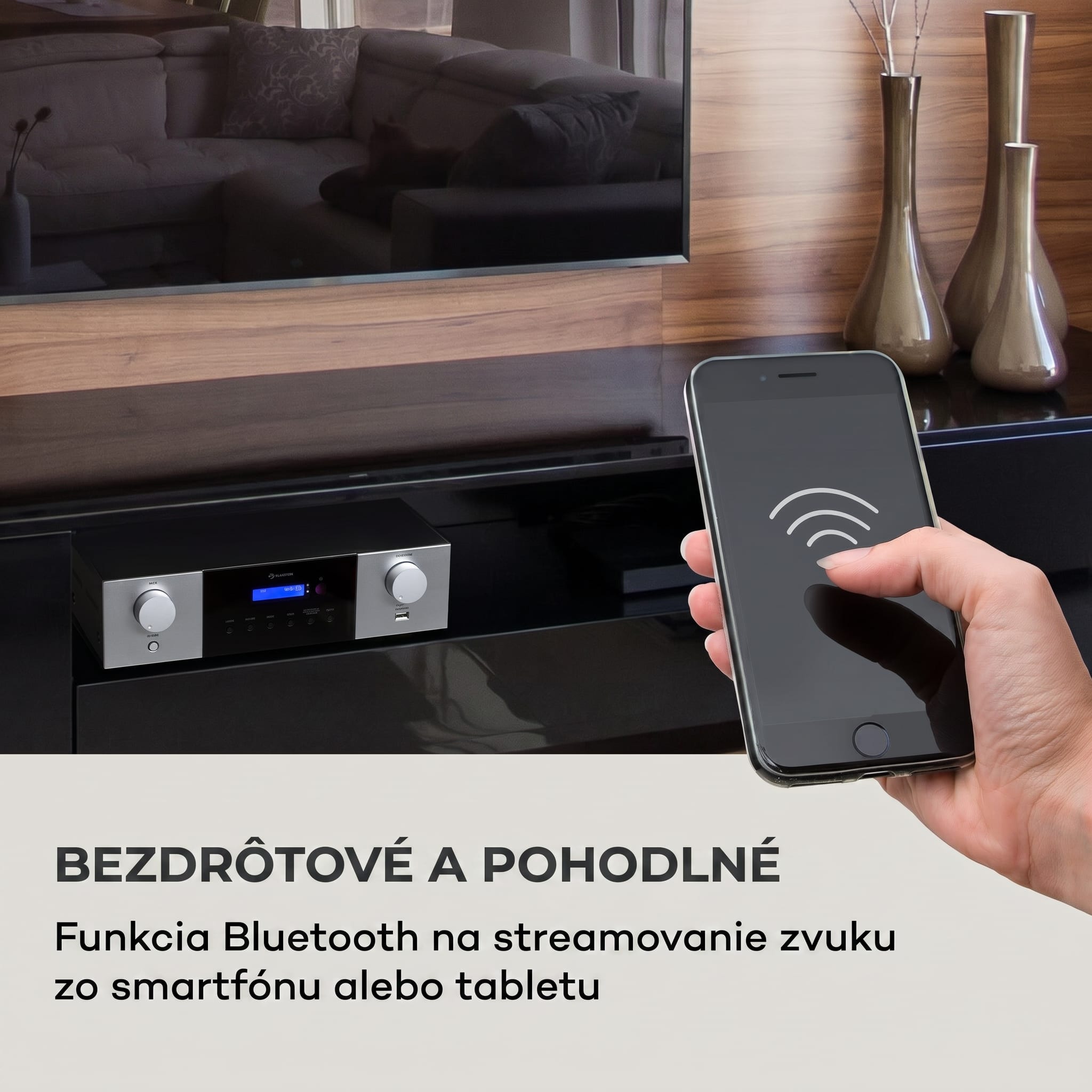 Auna AMP-4000 DAB, Hifi stereo zosilňovač, DAB+ rádio, USB, diaľkové ovládanie, LED displej – Obrázok 3