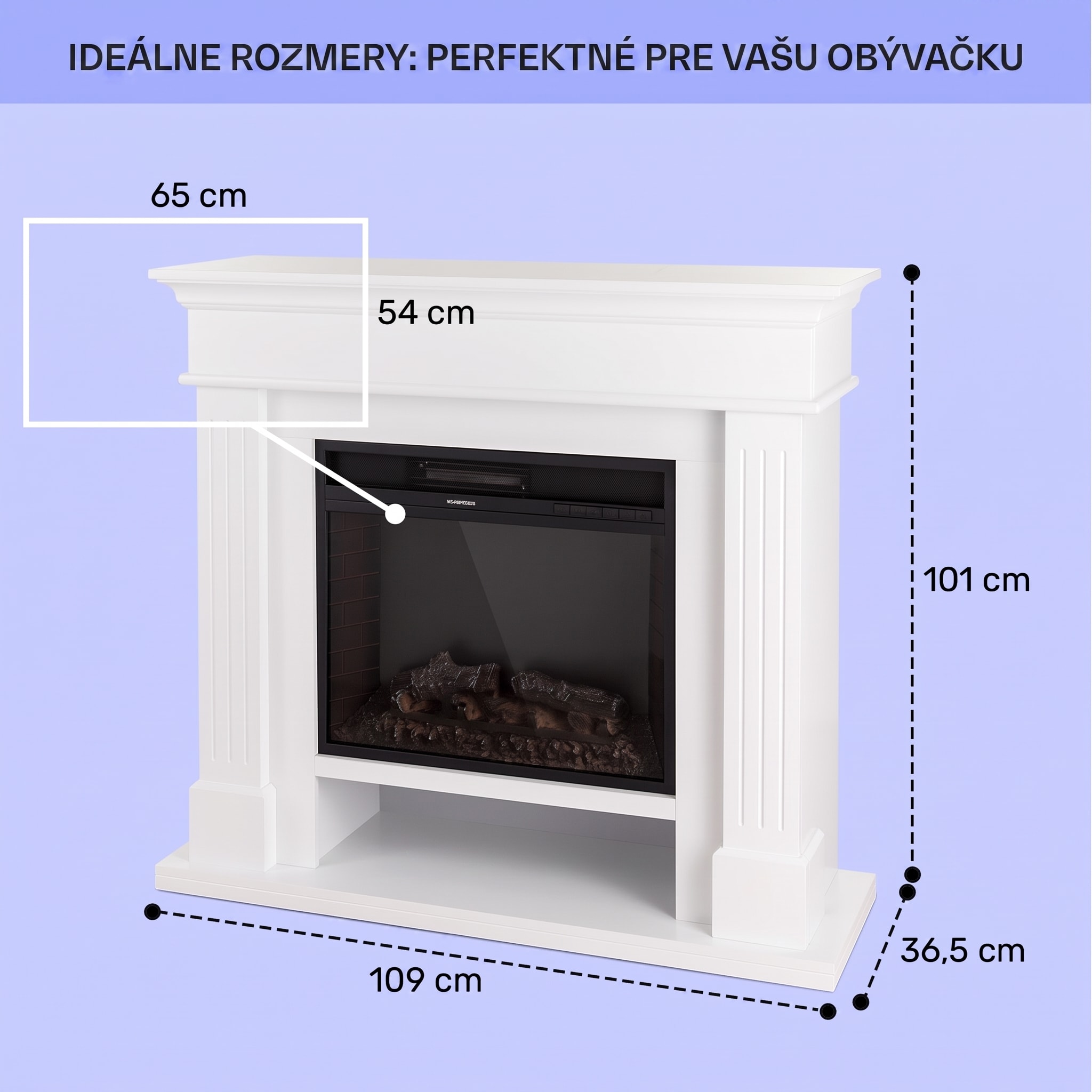 Klarstein Las Pilas elektrický krbový ohrievač 900/1800W s týždenným časovačom a diaľkovým ovládaním – Obrázok 5