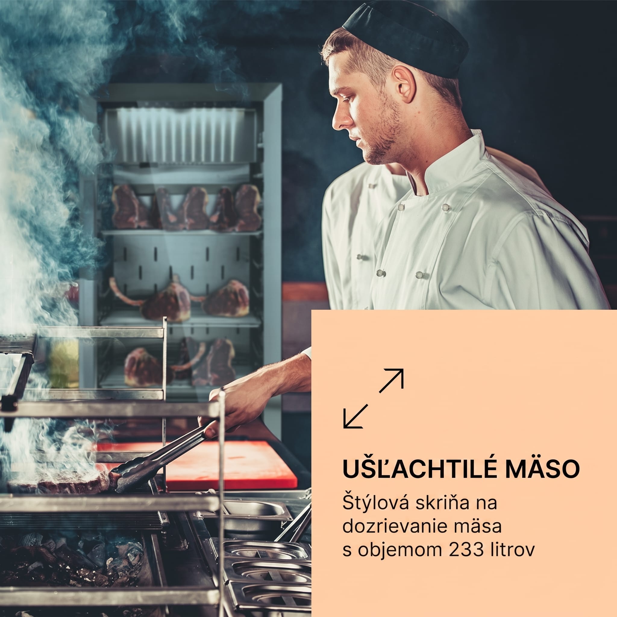 Klarstein Steakhouse Pro 233 skrinka na zrenie mäsa 1 zóna 233 l 1-25°C dotyková Panorama – Obrázok 2