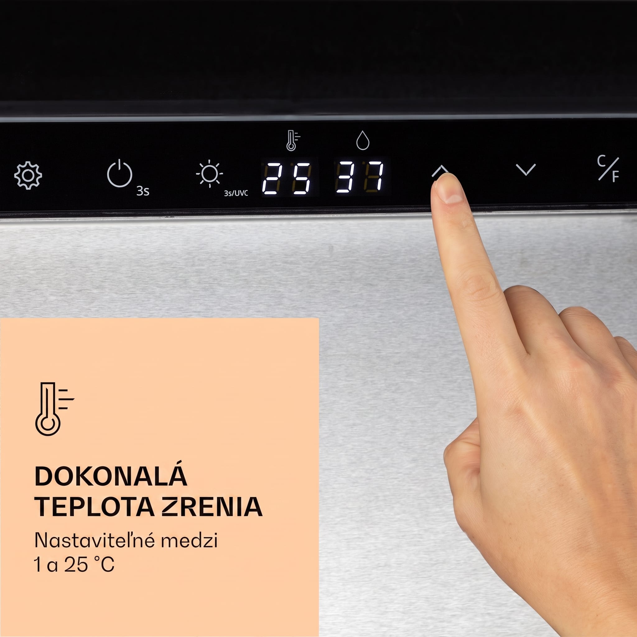Klarstein Steakhouse Pro 233 skrinka na zrenie mäsa 1 zóna 233 l 1-25°C dotyková Panorama – Obrázok 4