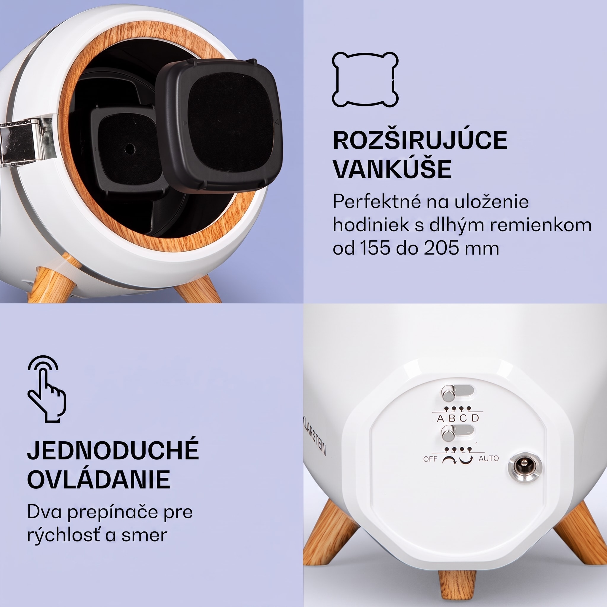 Klarstein Sindelfingen, naťahovač na hodinky, chod vľavo-vpravo, 1 hodinky – Obrázok 4