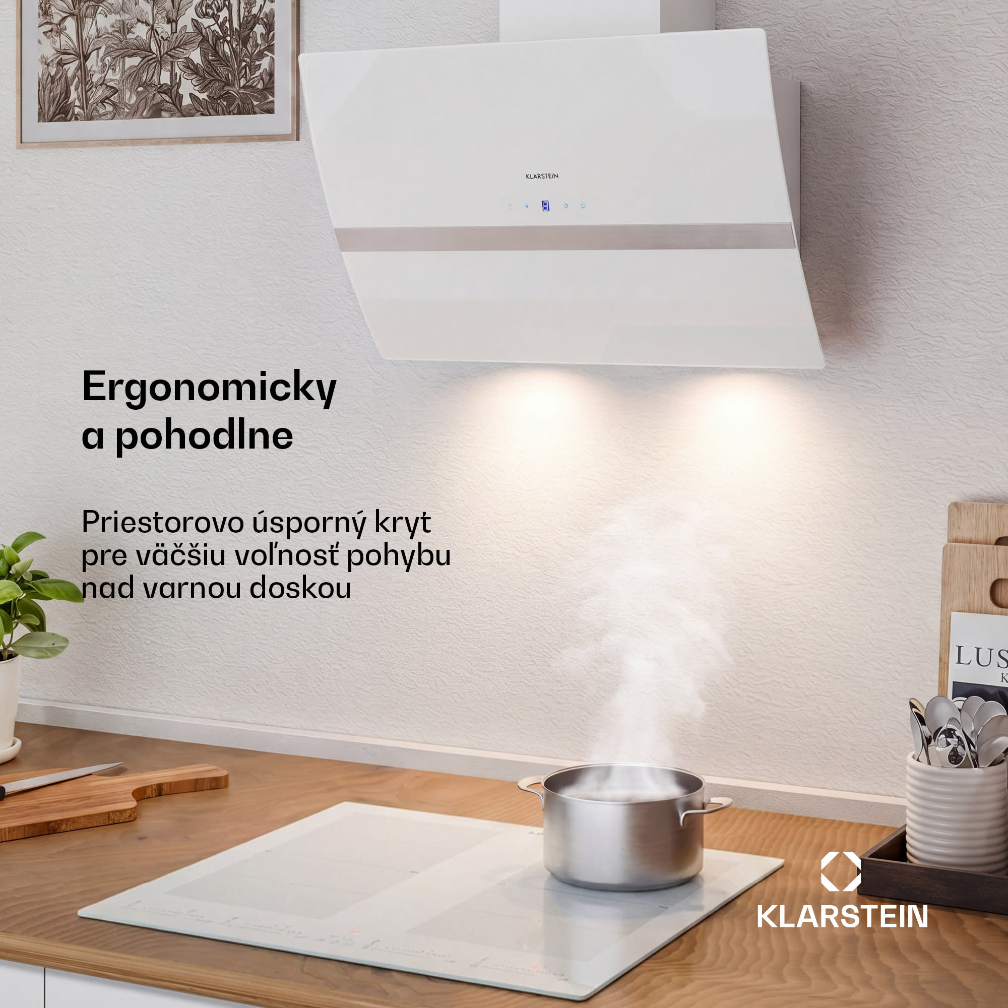 Klarstein Clara 60, digestor, 591 m³/h, dotykový displej, ambientné podsvietenie – Obrázok 2