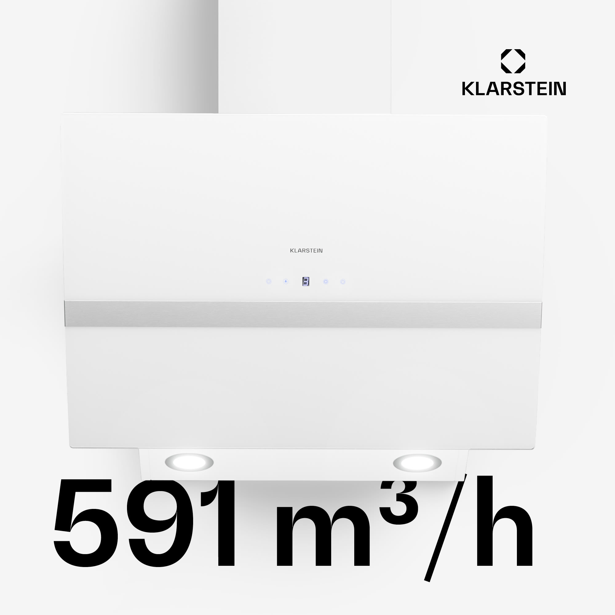 Klarstein Clara 60, digestor, 591 m³/h, dotykový displej, ambientné podsvietenie – Obrázok 4