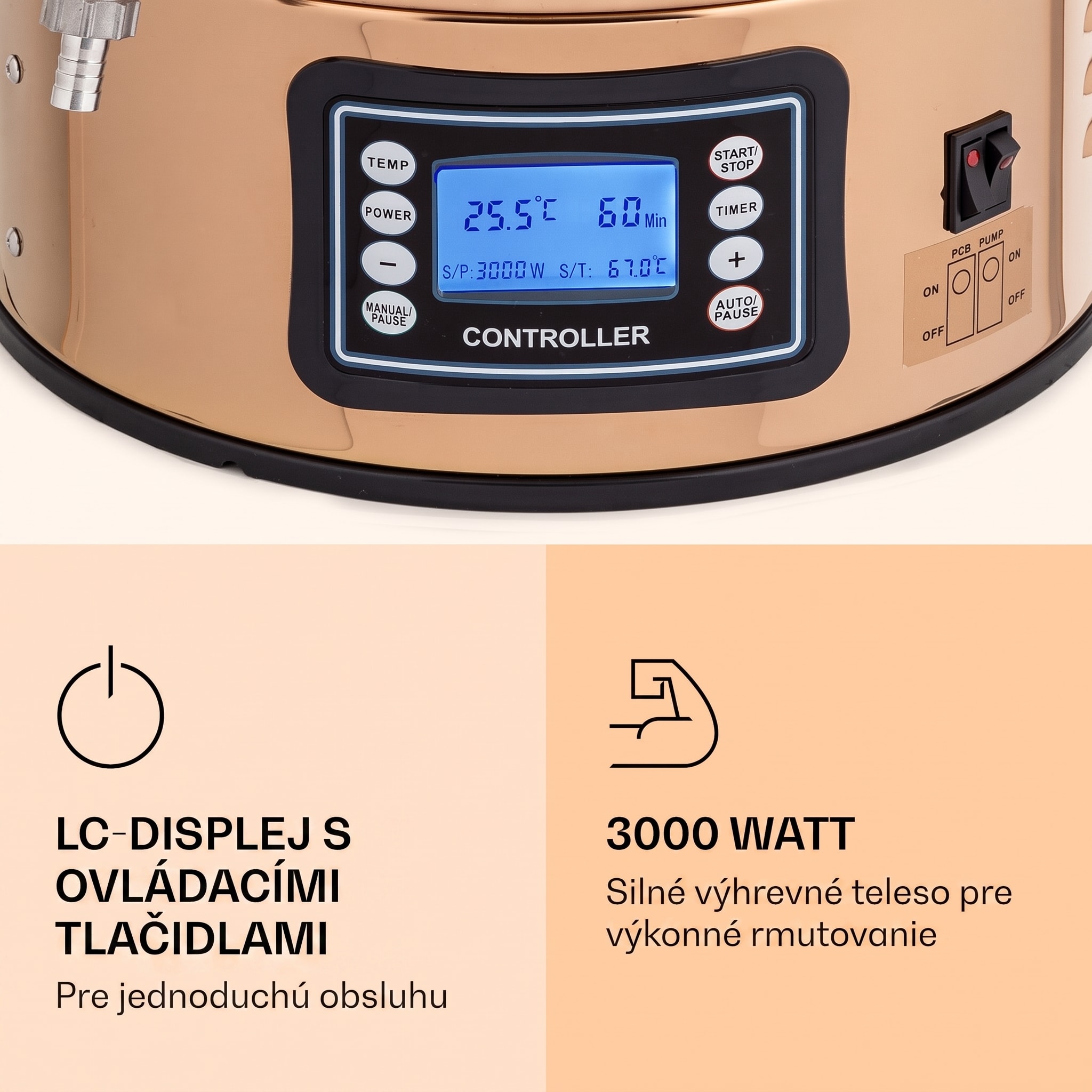 Klarstein Mundschenk XXL, sladový kotol, 50 l, 2500 W, zariadenie na varenie piva - sada, nehrdzavejúca oceľ – Obrázok 3