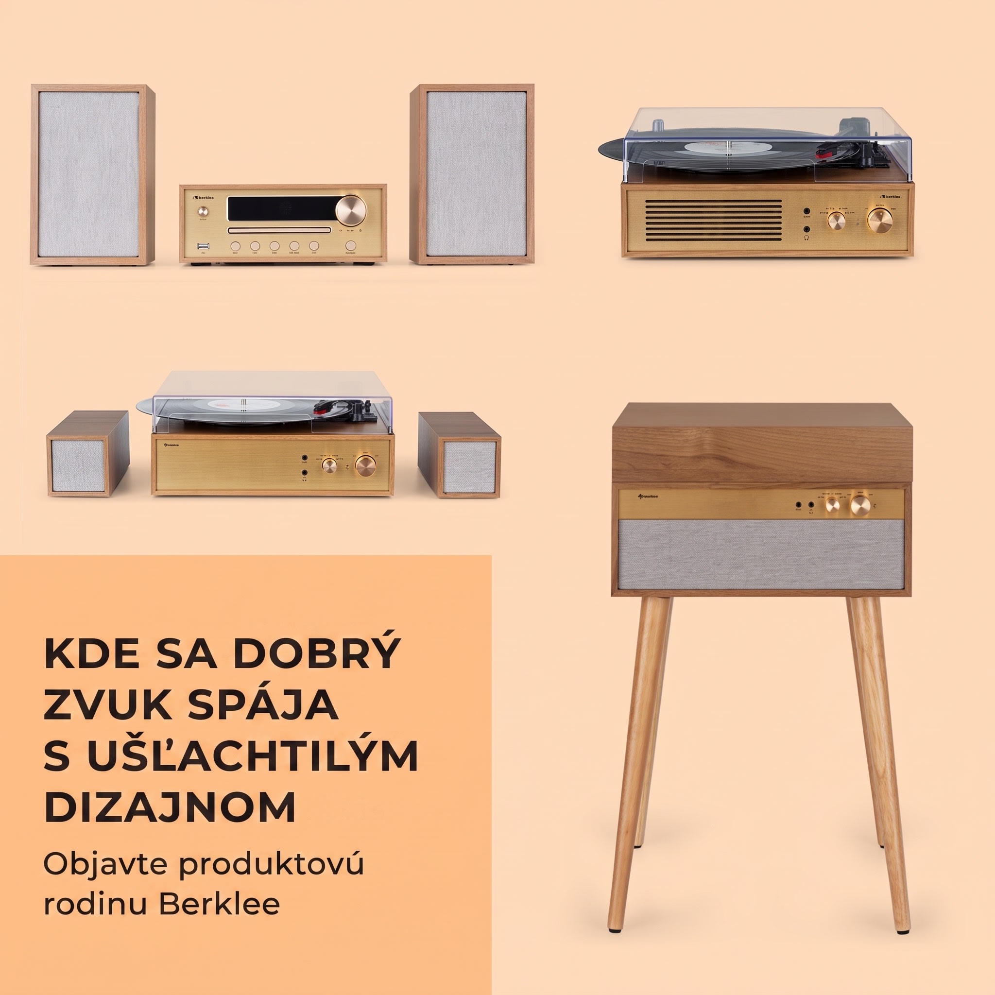 Auna Berklee TT Case, gramofónový prehrávač, remeňový pohon, 33 1/3, 45 a 78 otáčok/minútu, stereo reproduktory – Obrázok 5