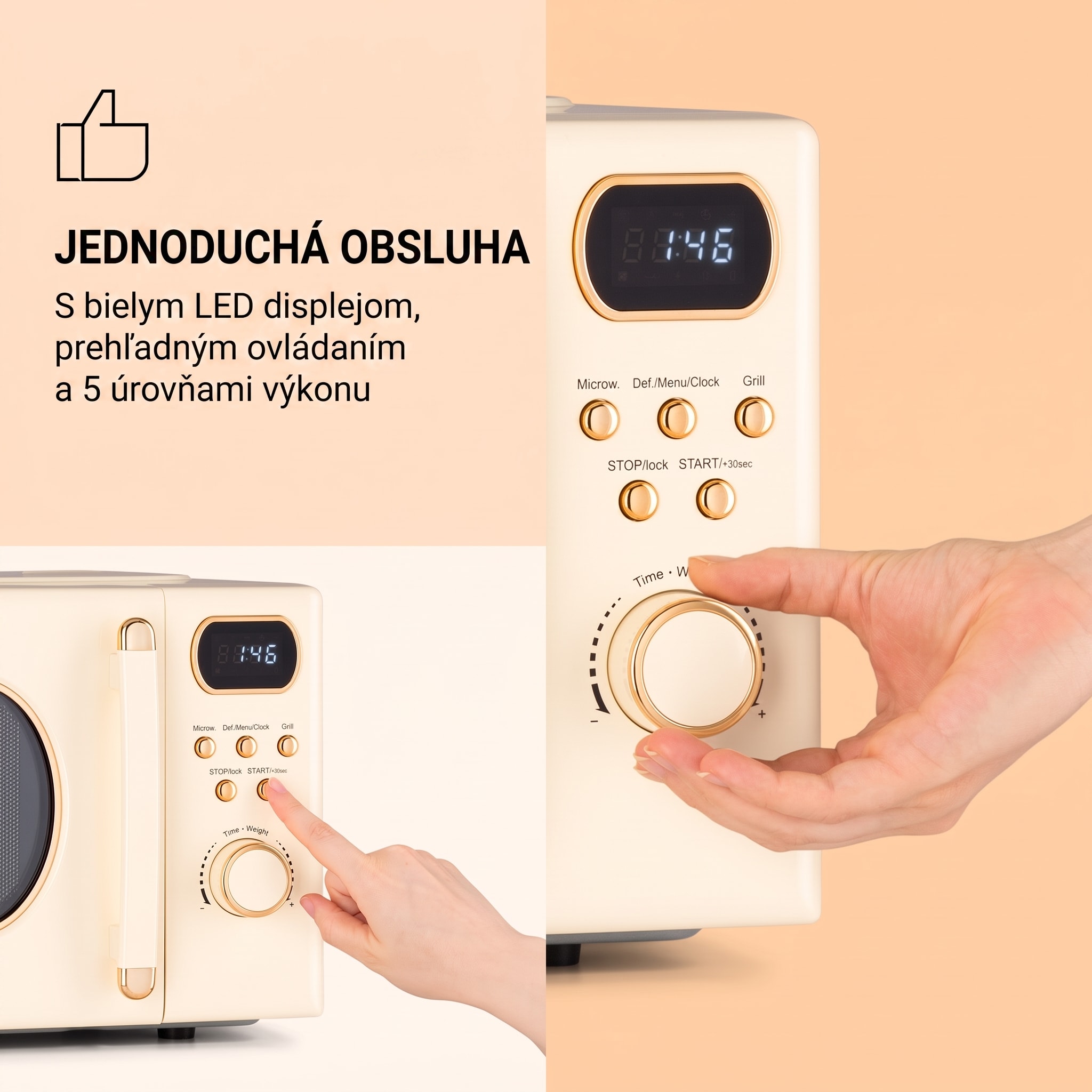 Klarstein Julieta, mikrovlnná rúra s grilom, 20 l, 700/800 W, Ø 25,5 cm, 8 programov – Obrázok 5