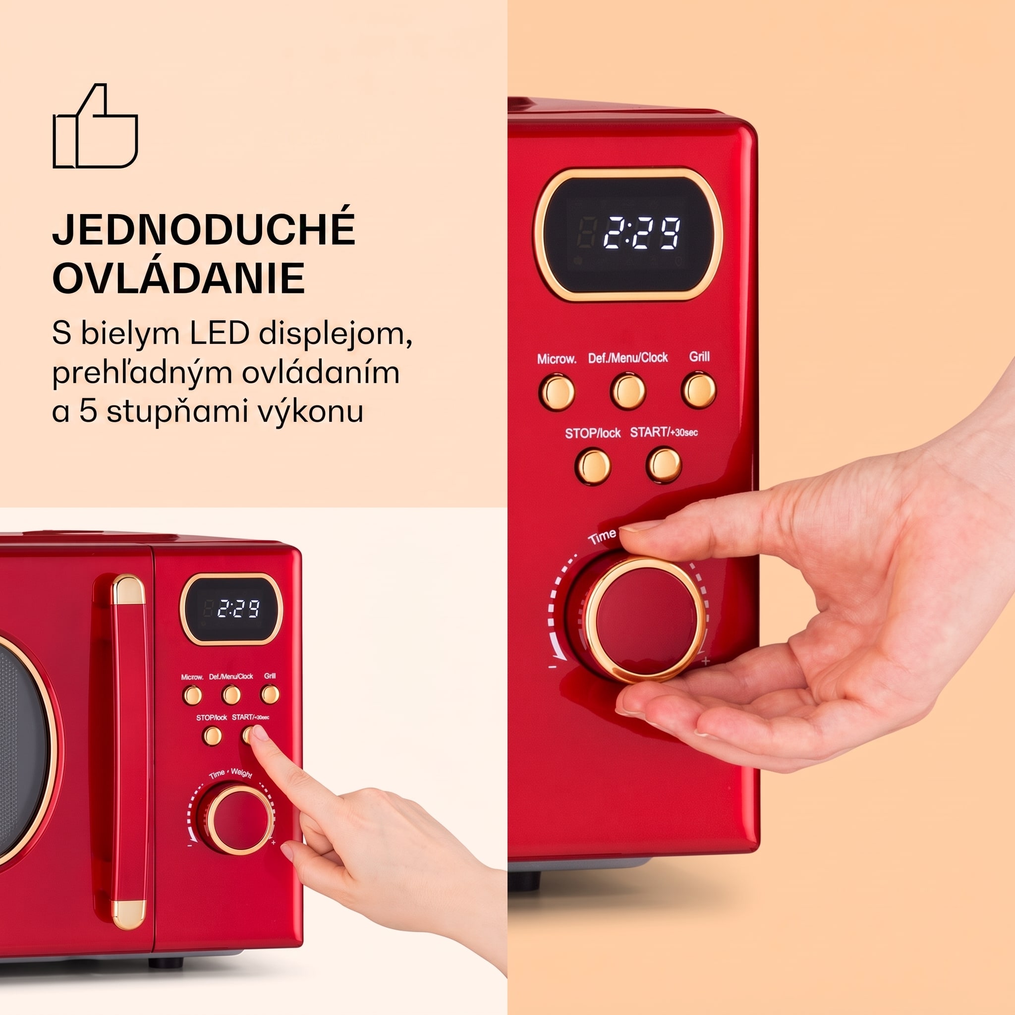 Klarstein Julieta, mikrovlnná rúra s grilom, 20 l, 700/800 W, Ø 25,5 cm, 8 programov – Obrázok 5