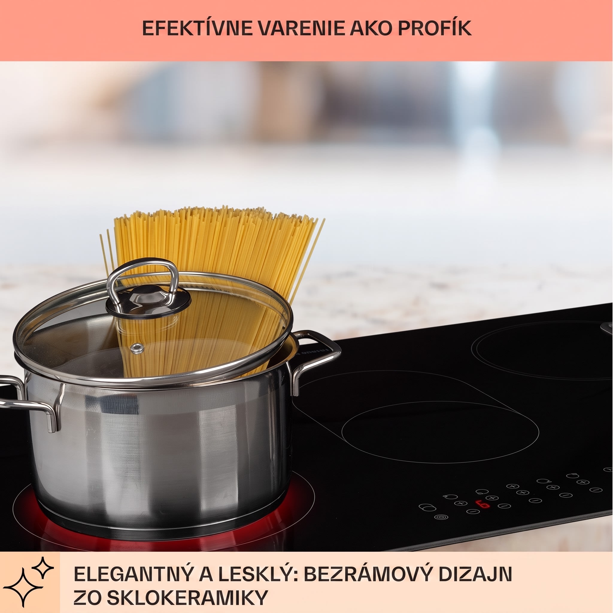 Klarstein Virtuosa 5, vstavaná varná doska, 5 zón, 8500W, sklokeramika – Obrázok 3