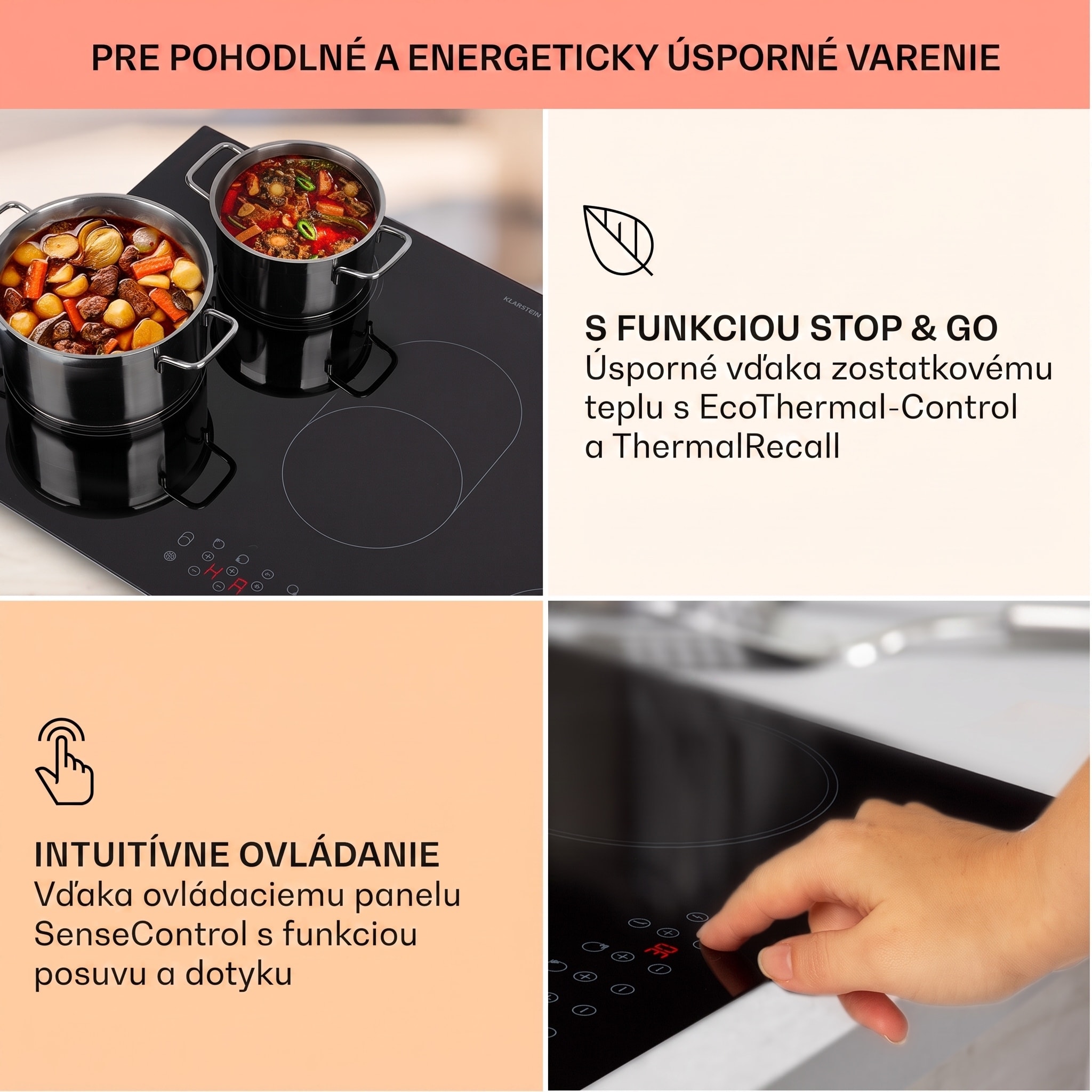 Klarstein Virtuosa 5, vstavaná varná doska, 5 zón, 8500W, sklokeramika – Obrázok 4