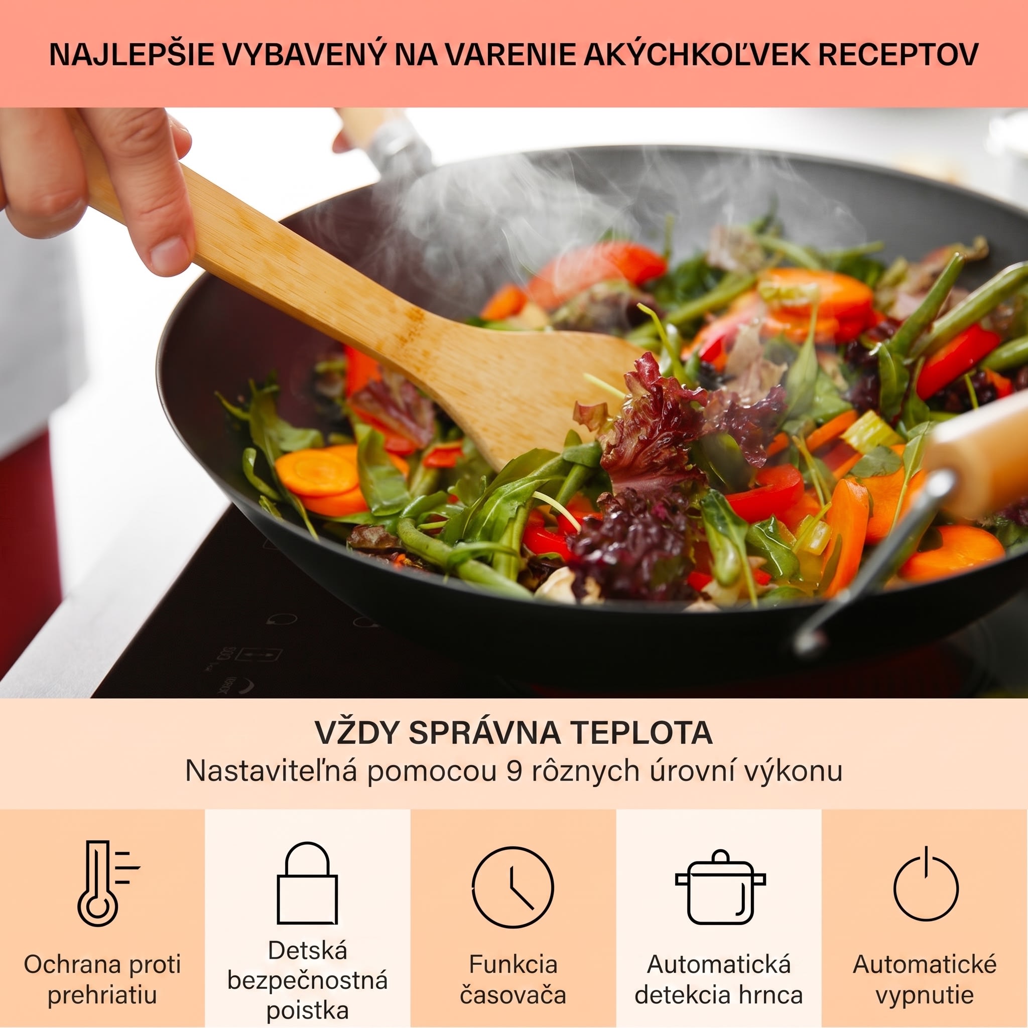 Klarstein Virtuosa 5, vstavaná varná doska, 5 zón, 8500W, sklokeramika – Obrázok 5