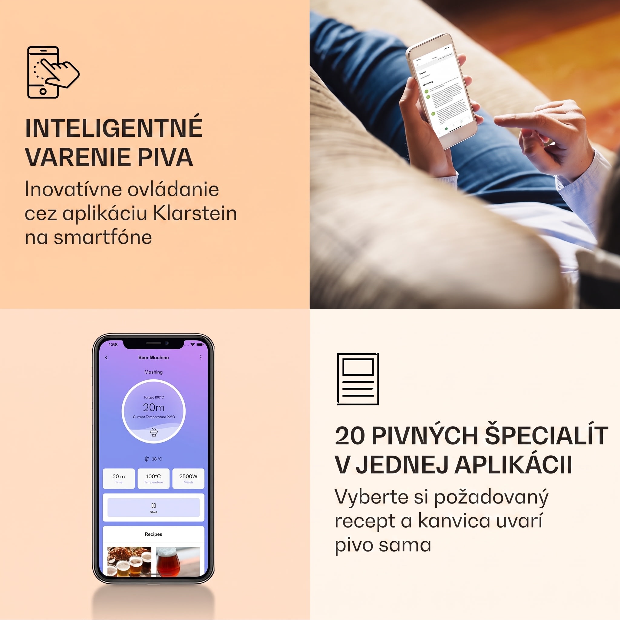 Klarstein Brauheld Smart 45, rmutovací kotol, 45 l, 2500 W, 100 °C, obehové čerpadlo, nehrdzavejúca oceľ – Obrázok 2