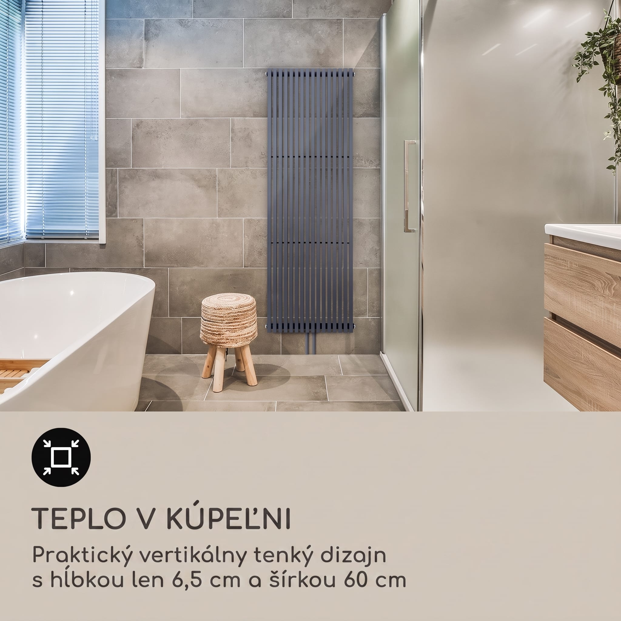 Blumfeldt Delgado, 180 x 60, radiátor, kúpeľňový radiátor, rúrkový radiátor, 1065W, teplá voda, 1/2 – Obrázok 2