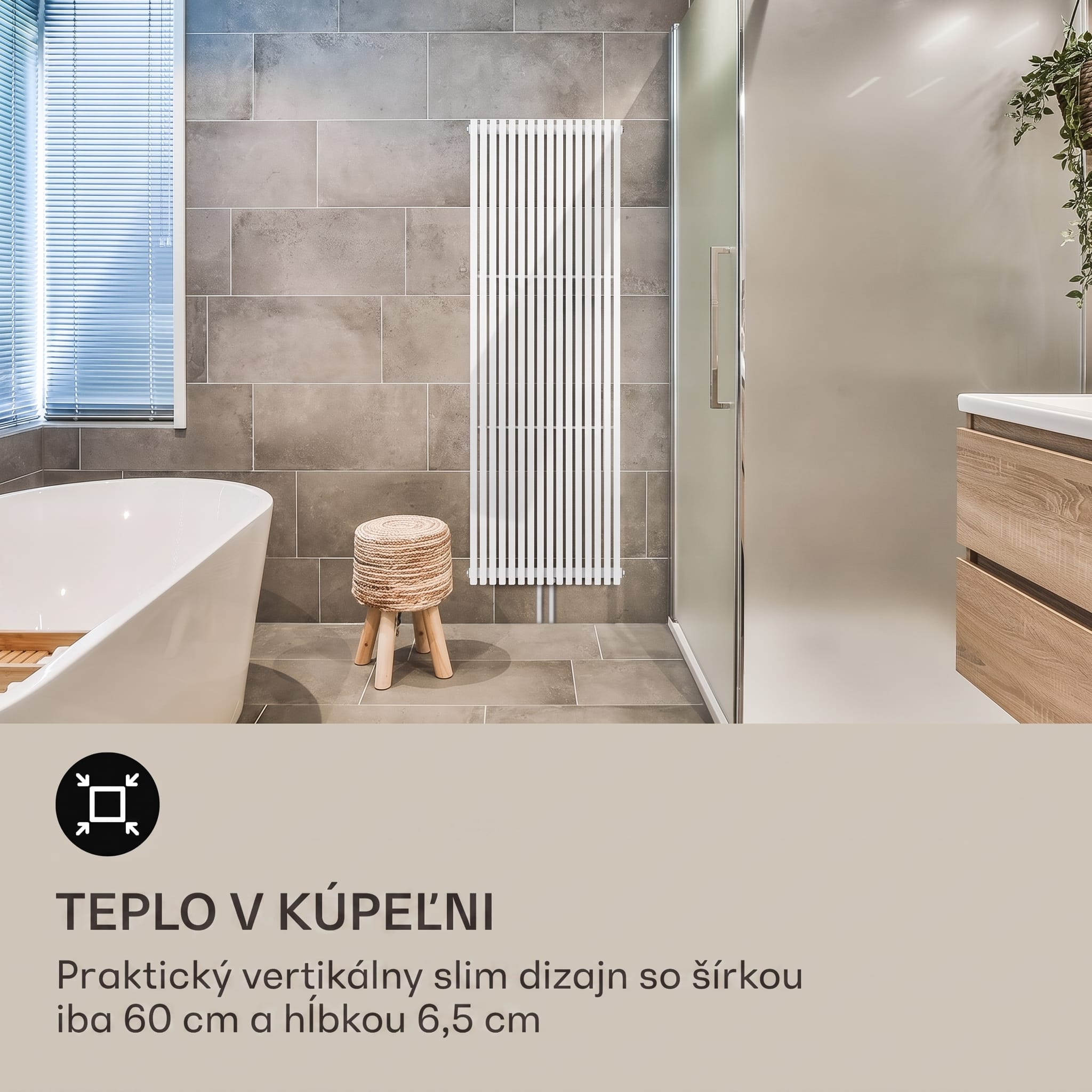 Blumfeldt Delgado, 180 x 60, radiátor, kúpeľňový radiátor, rúrkový radiátor, 1065W, teplá voda, 1/2 – Obrázok 2
