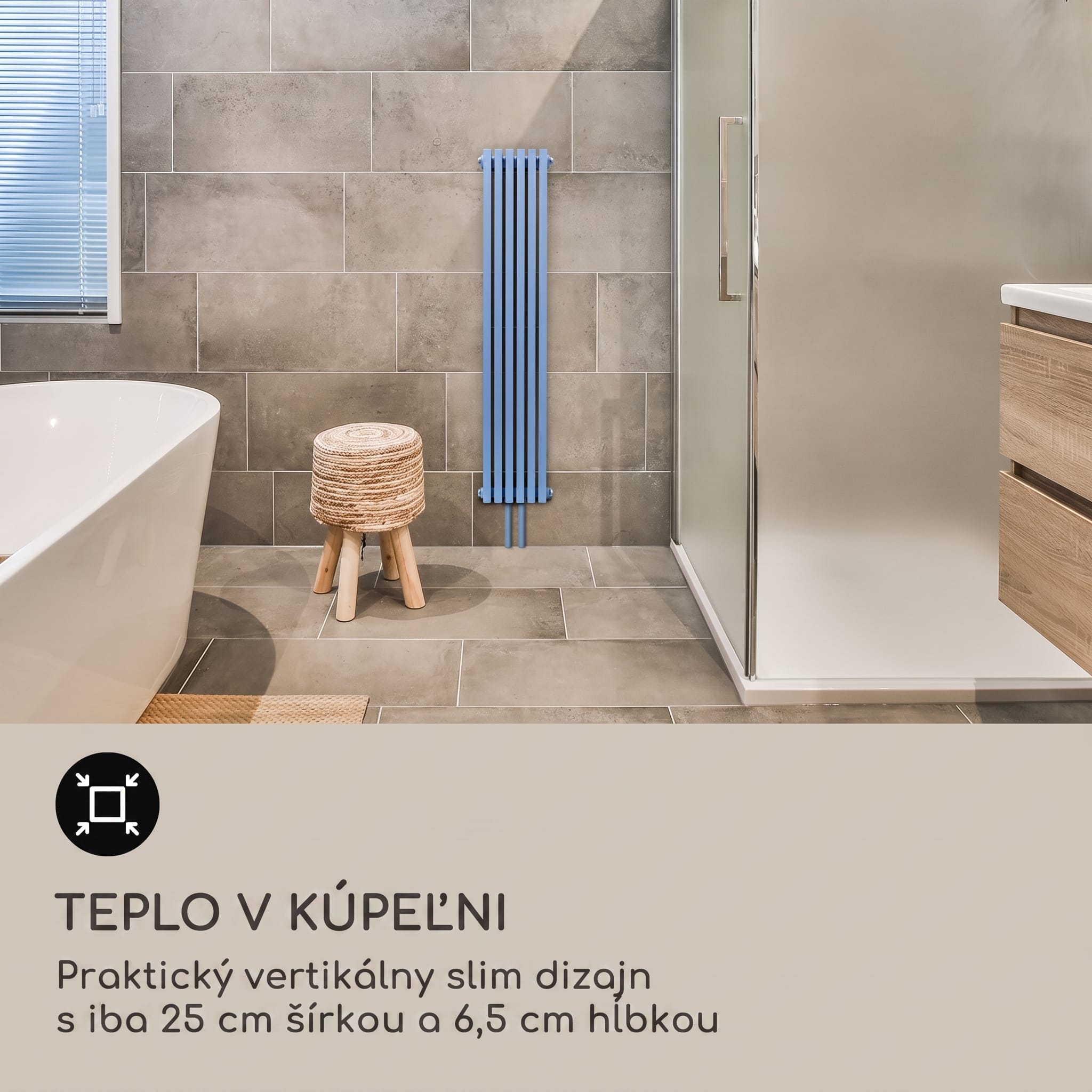 Blumfeldt Delgado, 120 x 25, radiátor, kúpeľňový radiátor, rúrkový radiátor, 508W, teplá voda, 1/2 – Obrázok 2
