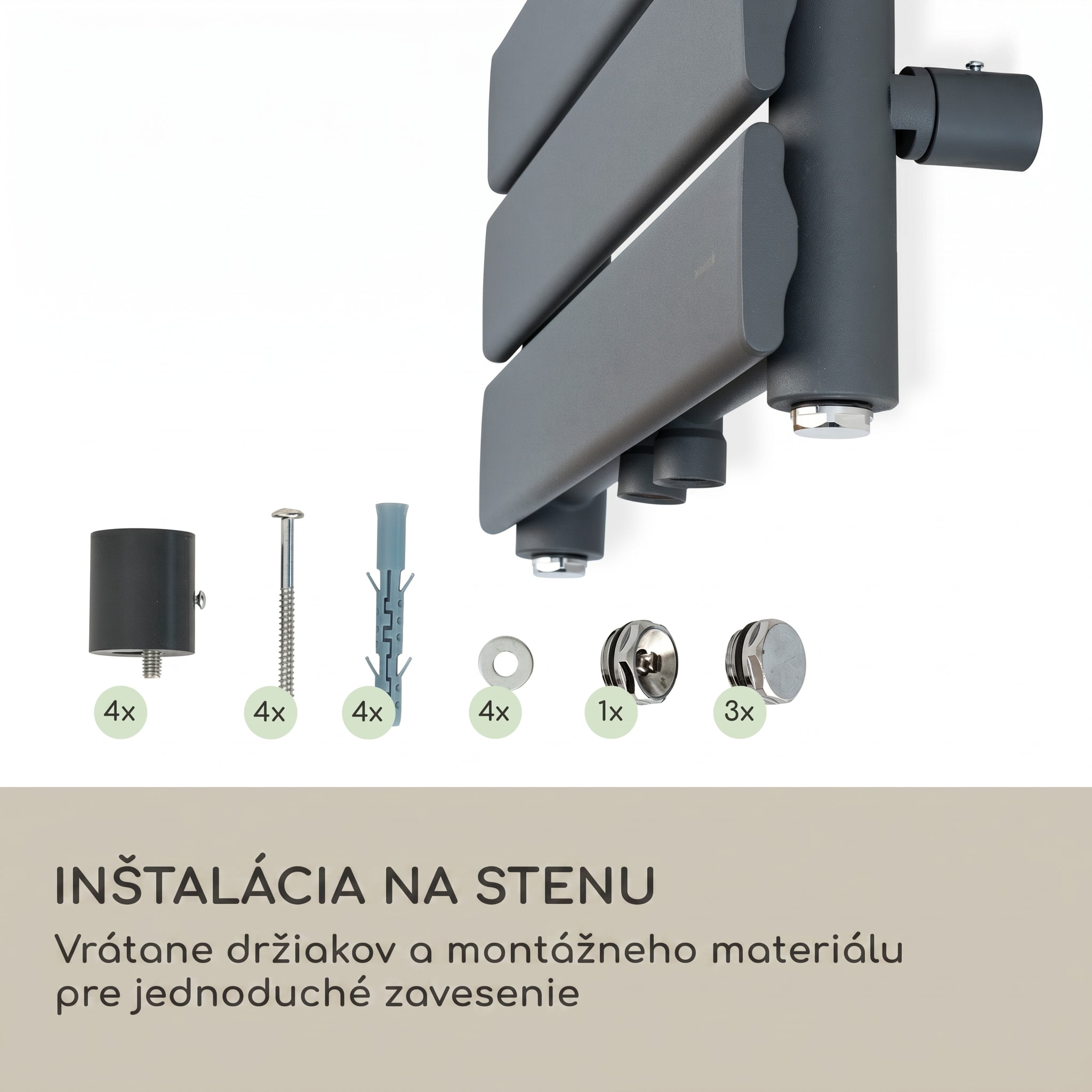 Blumfeldt Fairmont 80 x 45 radiátor 375W teplá voda 3 držiaky na uteráky 1/2 – Obrázok 4